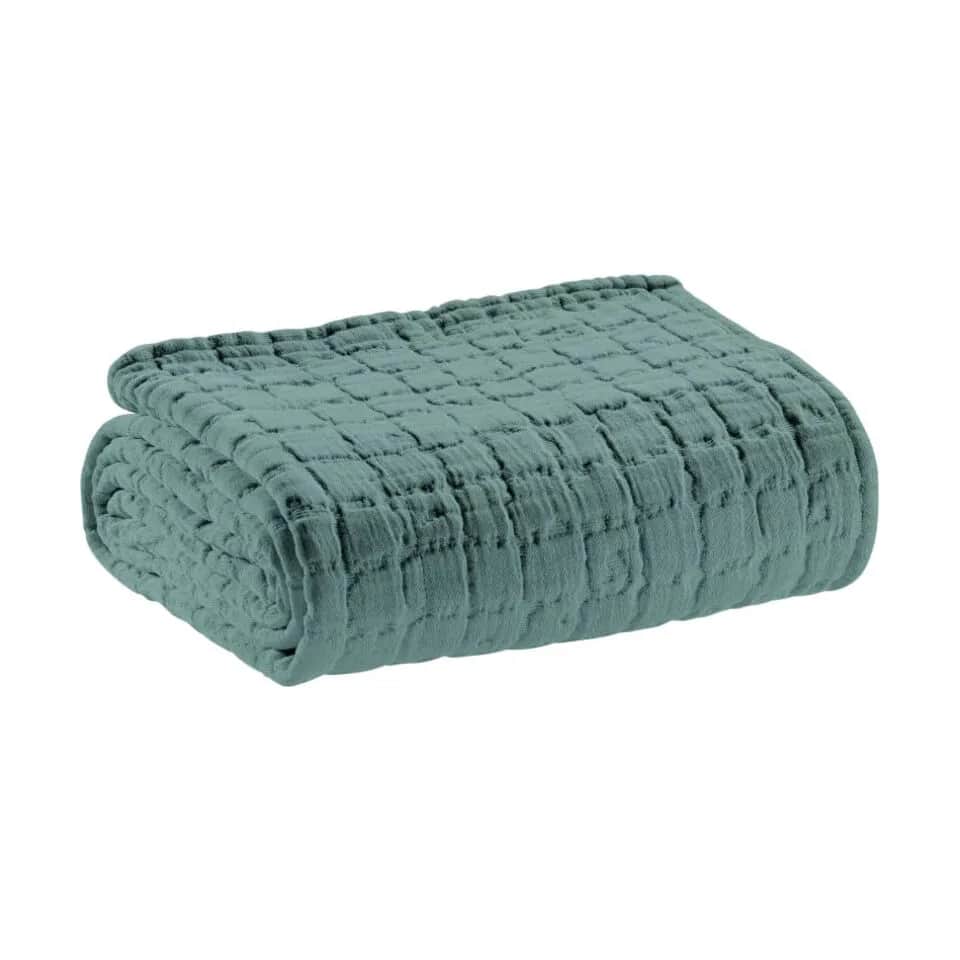 Vivaraise Sengetæpper Swami Sengetæppe i Blågrøn, B130 x L200 cm, 1