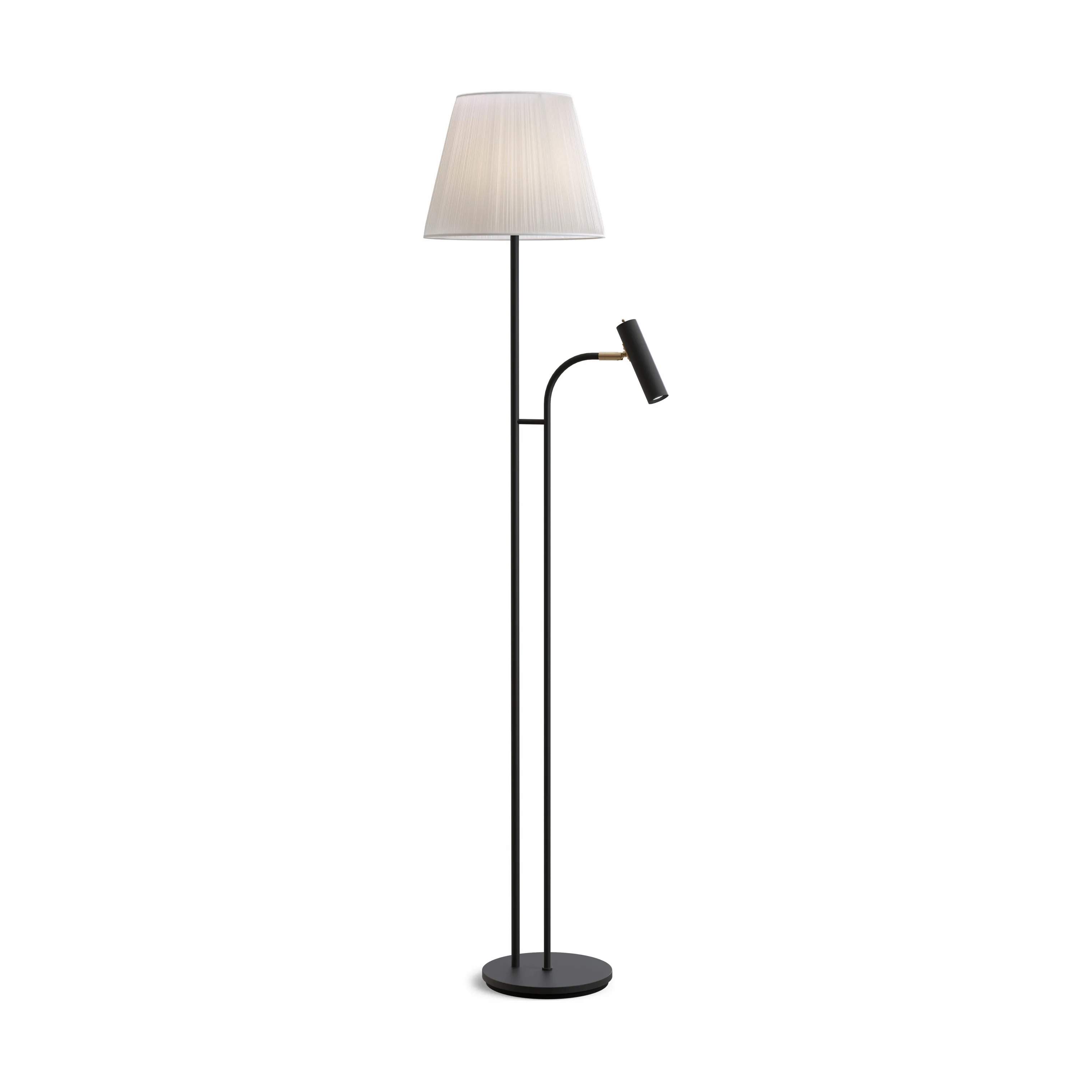 Belid Gulvlamper Slender Gulvlampe u. skærm i Sort/messing, 2