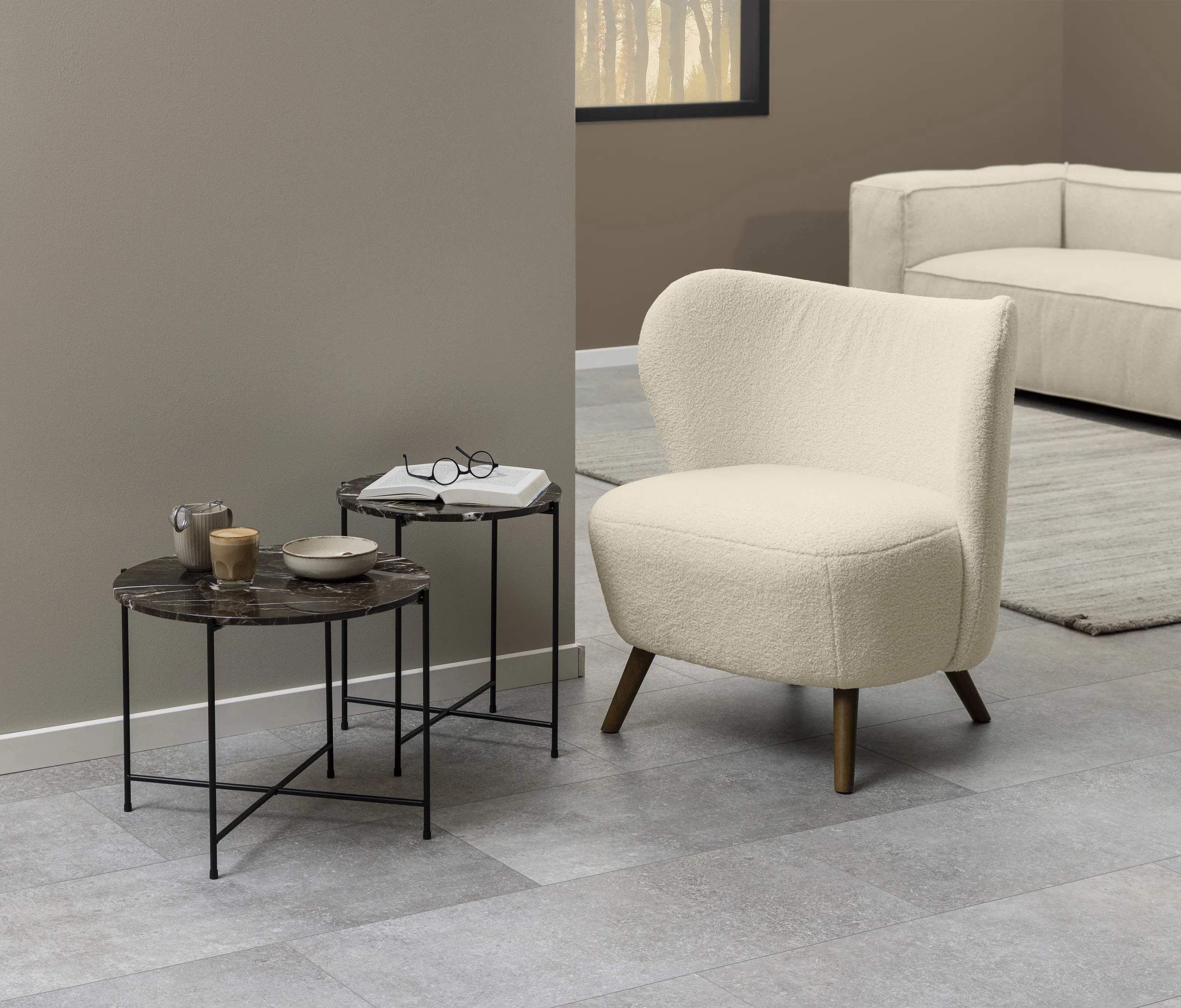CASA Living Sofaborde Corsby Crosby Loungestol i Creme, 2