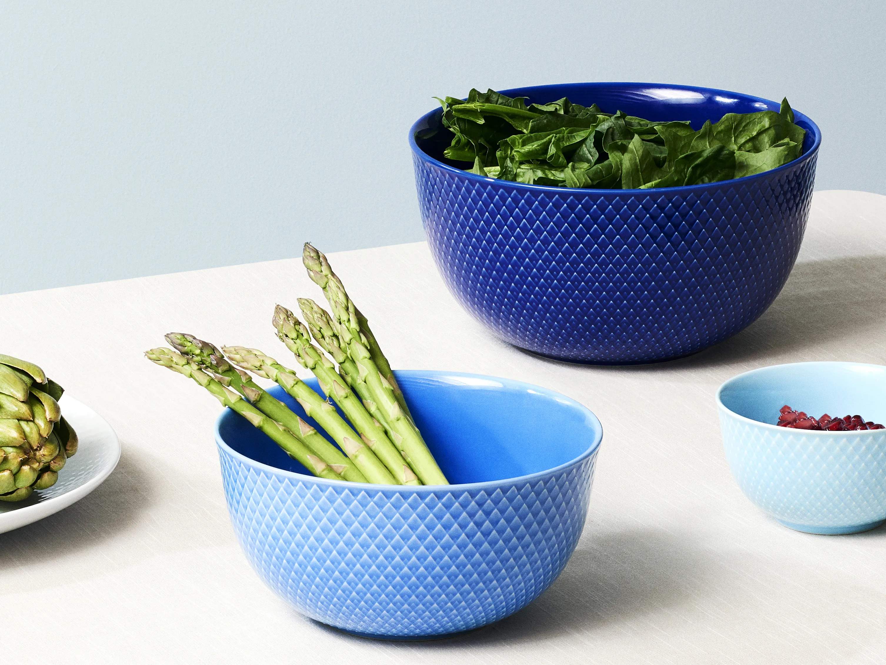 Lyngby Porcelæn Serveringsskåle Rhombe Color Skål i Turkis, 11 cm, 2