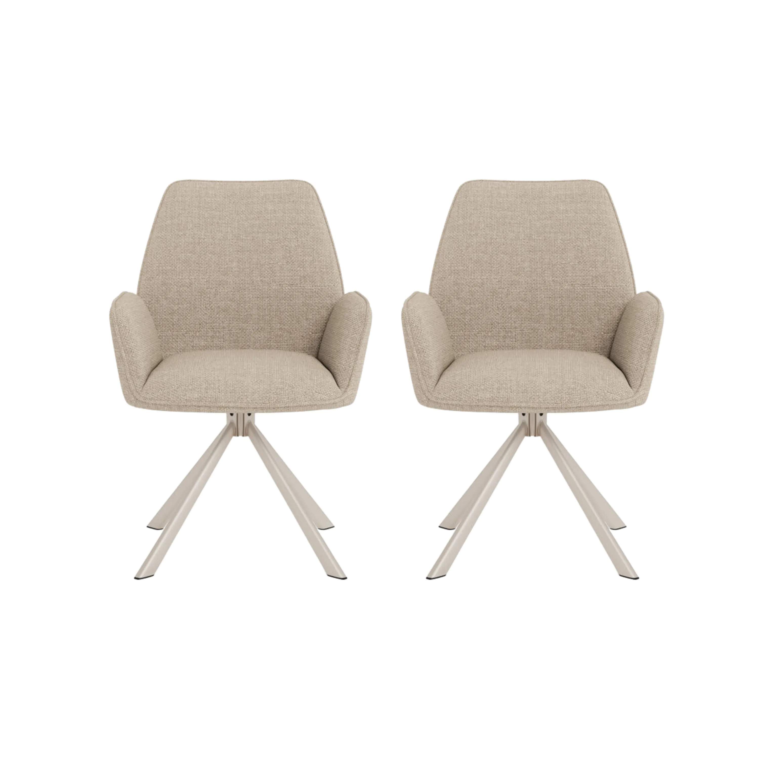 CASA Living Spisebordsstole Glenda Spisebordsstol - 2 stk. i Beige/beige stel, 1