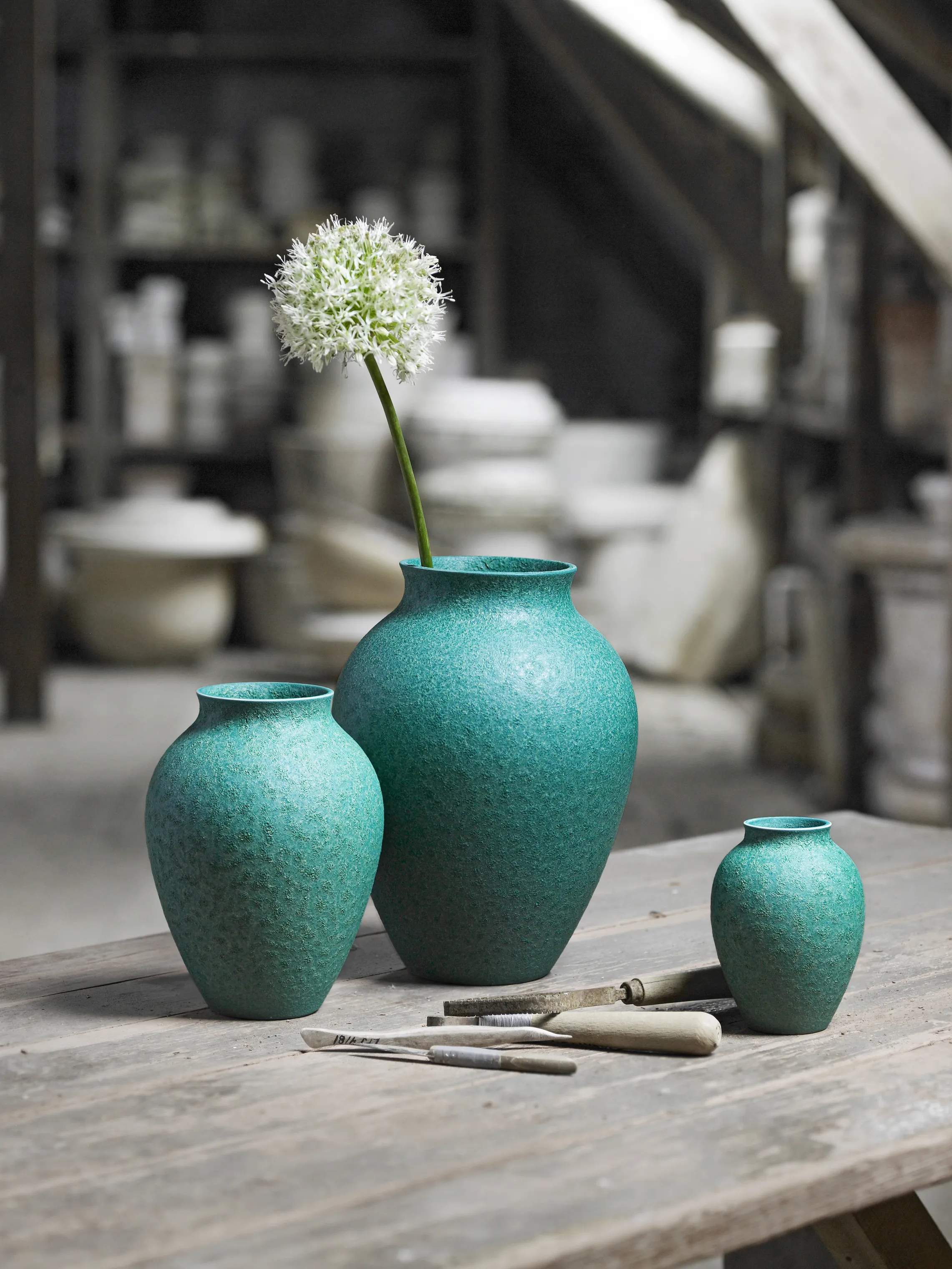 Knabstrup Keramik Vaser Vase i Irgrøn, 27 cm, 2