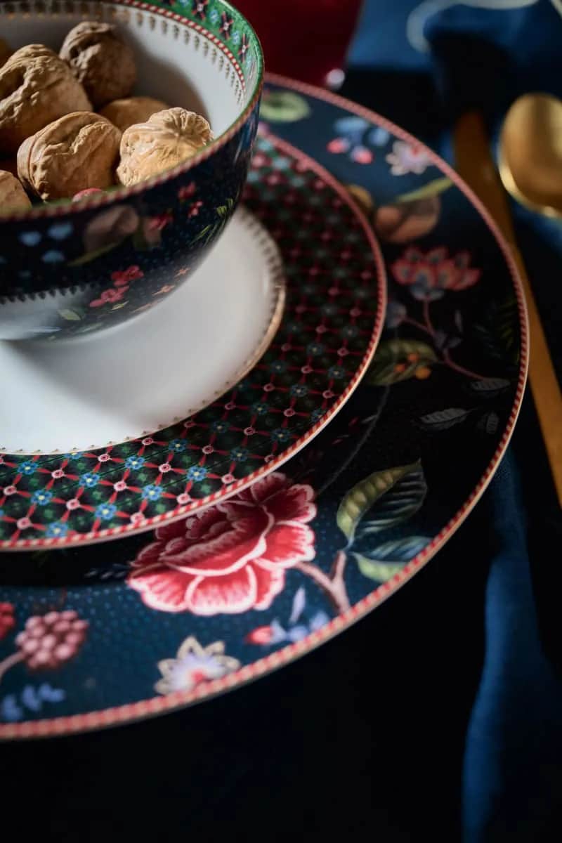 PIP Studio Frokosttallerkener Berry Blues Clover Tallerken i Blå, 23 cm, 3
