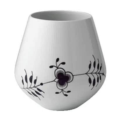 Sort Mega Riflet Vase, sort/hvid, large
