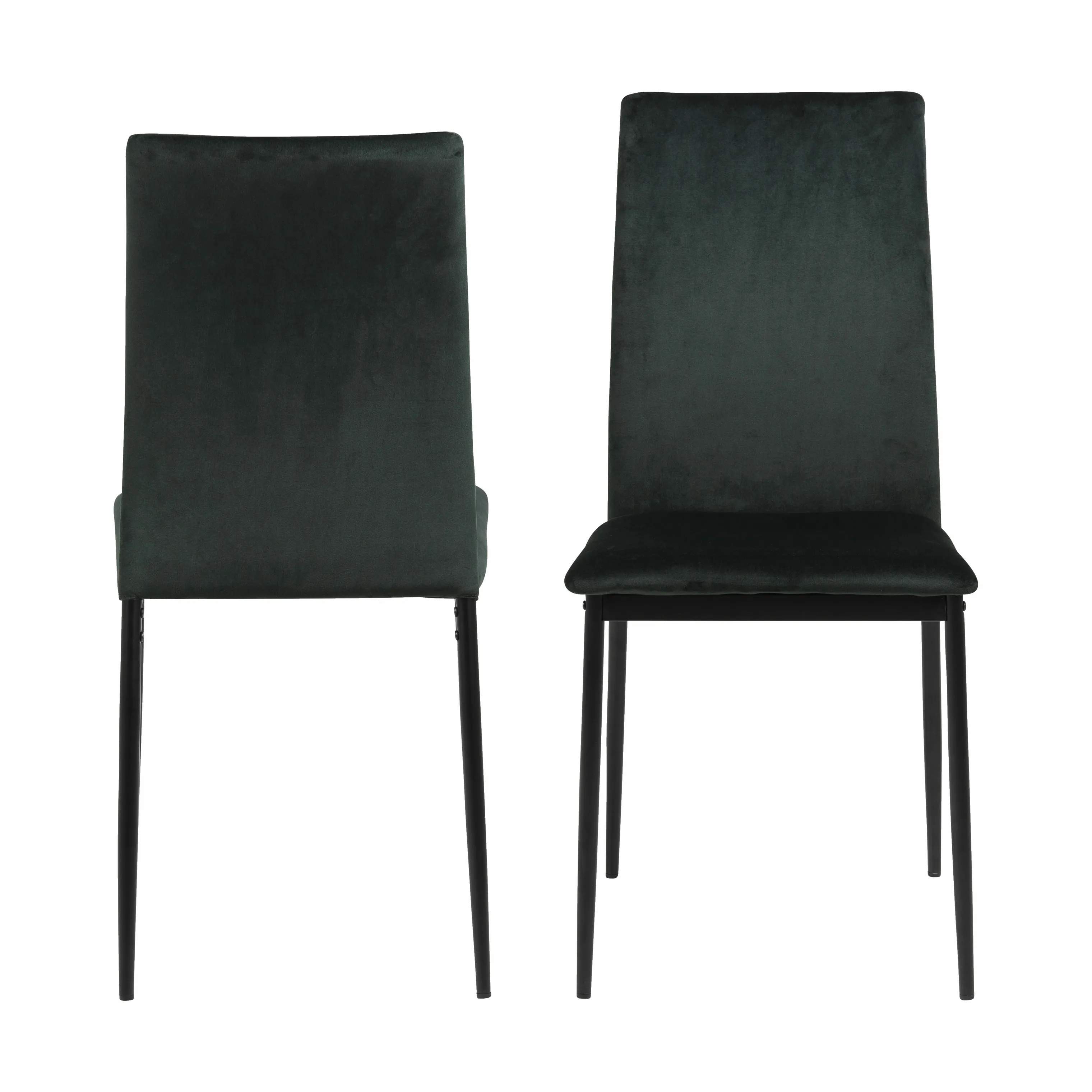 CASA Living Spisebordsstole Demina Spisebordsstol - 4 stk. i mørkegrøn/sort, 3