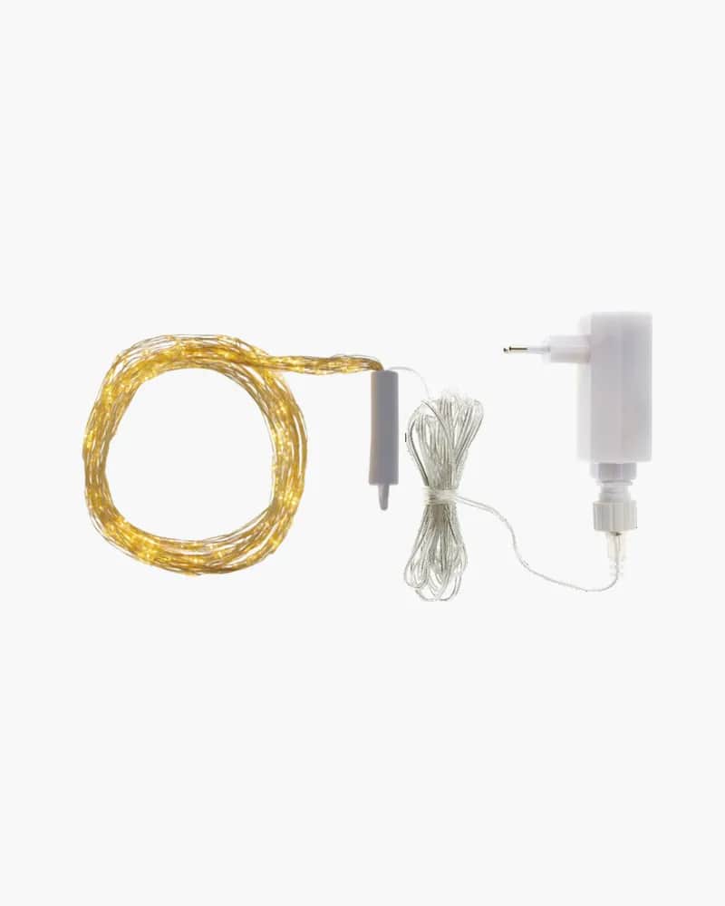 Sirius Lysdekoration Knirke Lyskæde i Guldfarvet, 1,5 meter, 1