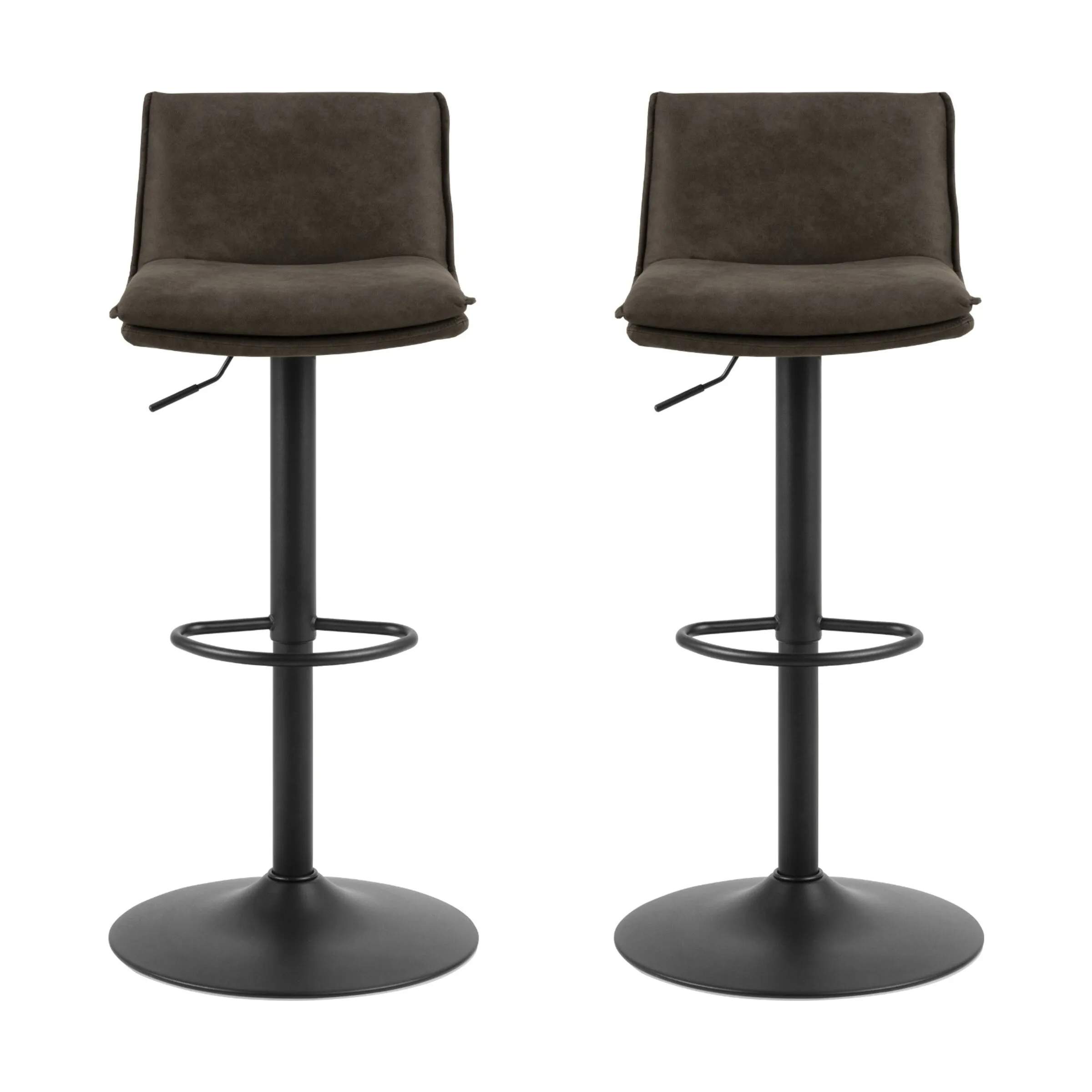 Flynn Barstol - 2 stk, antracit/mat sort, large