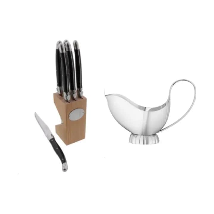 Jean Dubost Bordknive Laguiole Kniv - 6 stk. i Black, 24 cm, 2