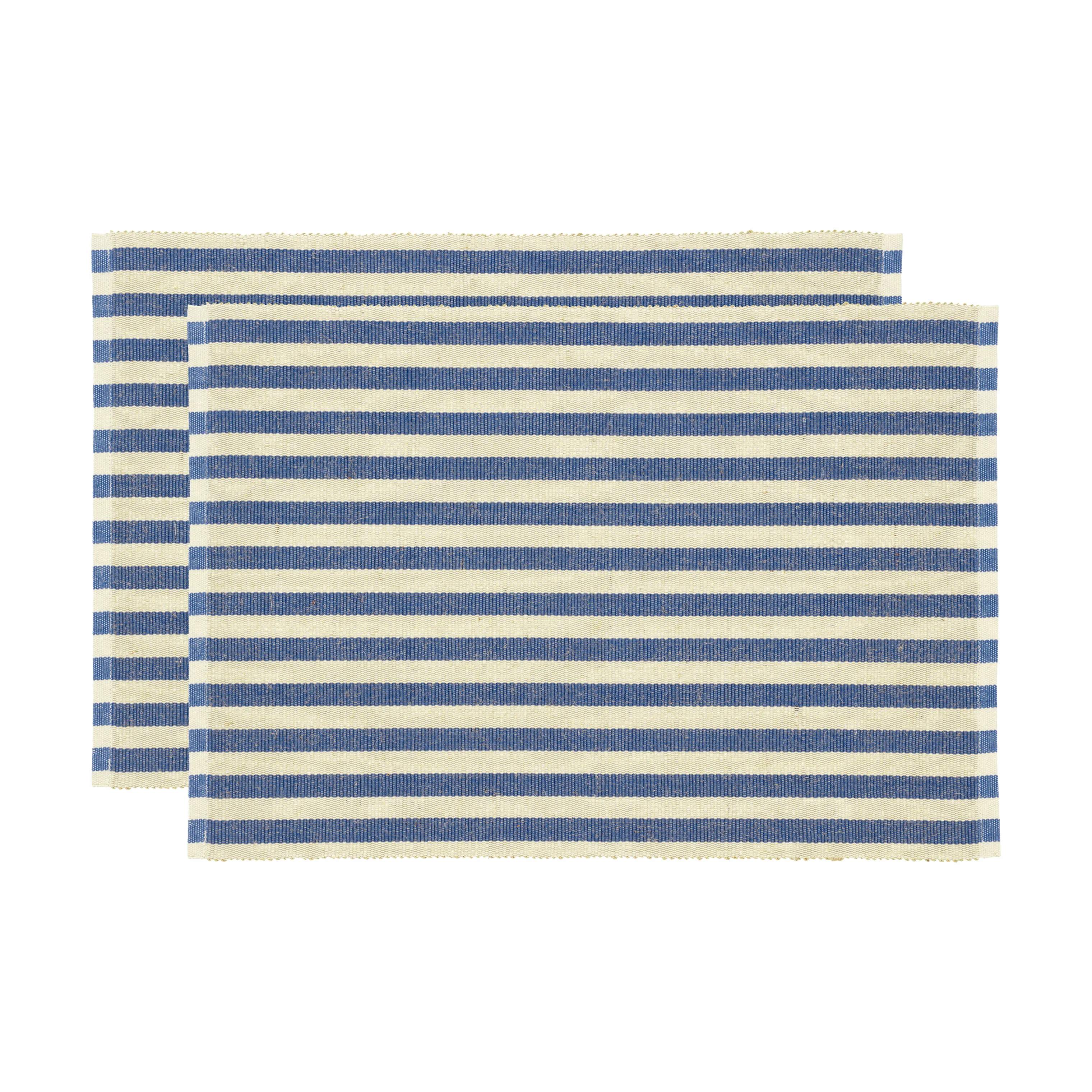 Statement Stripe Dækkeserviet, blue, large