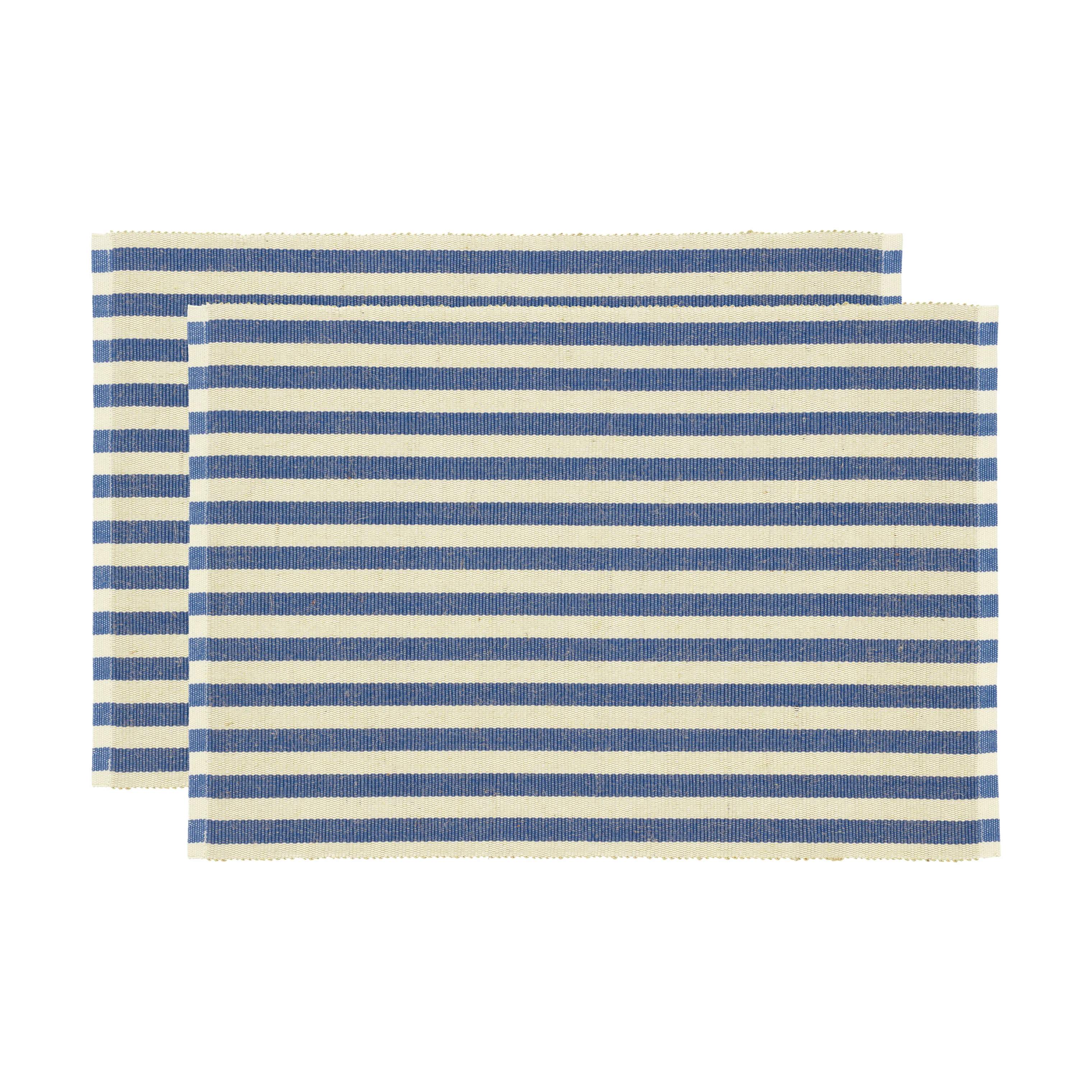 Statement Stripe Dækkeserviet - 2 stk., blue, large