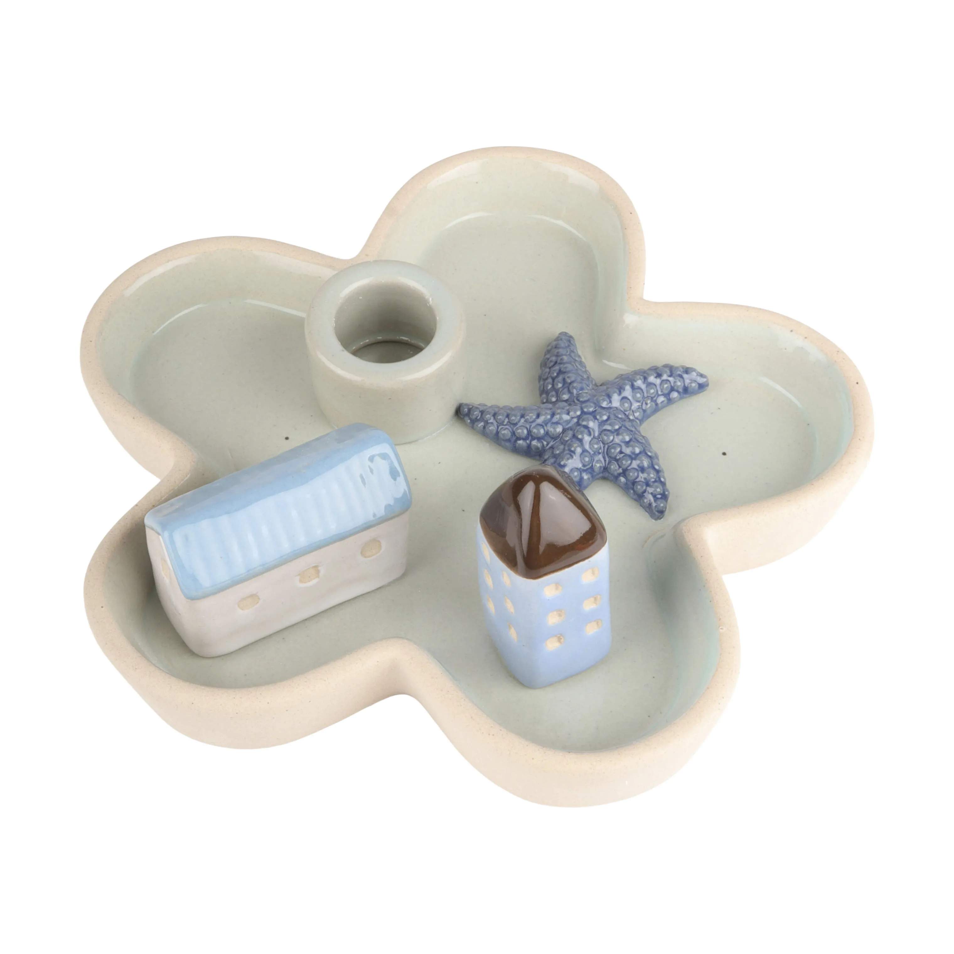 CASA Living Lysdekoration Lysestage fad i Natur/lyseblå, 1