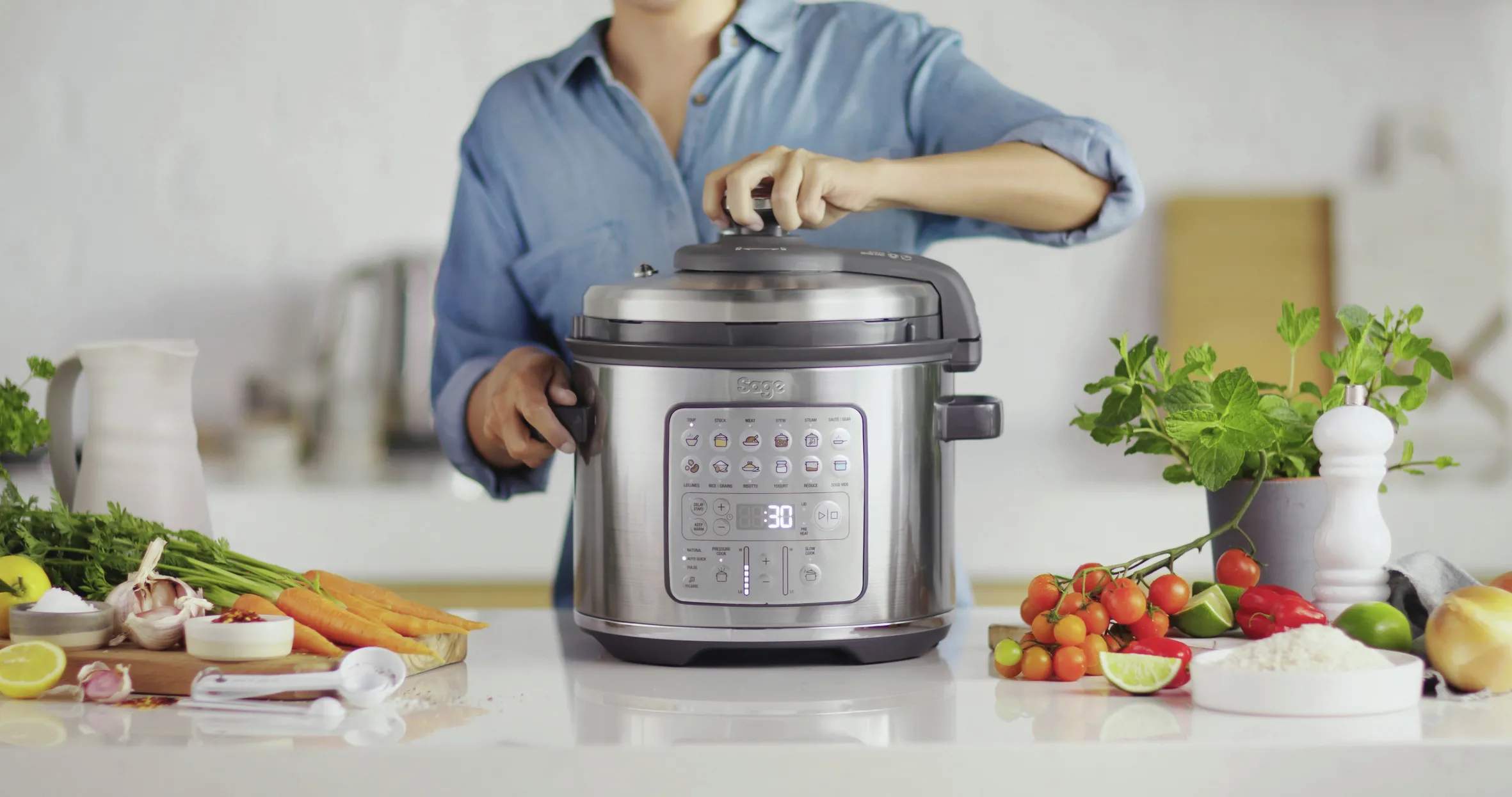 Sage Slowcookere og multicookere The Fast Slow Go Multicooker i Stål, 3