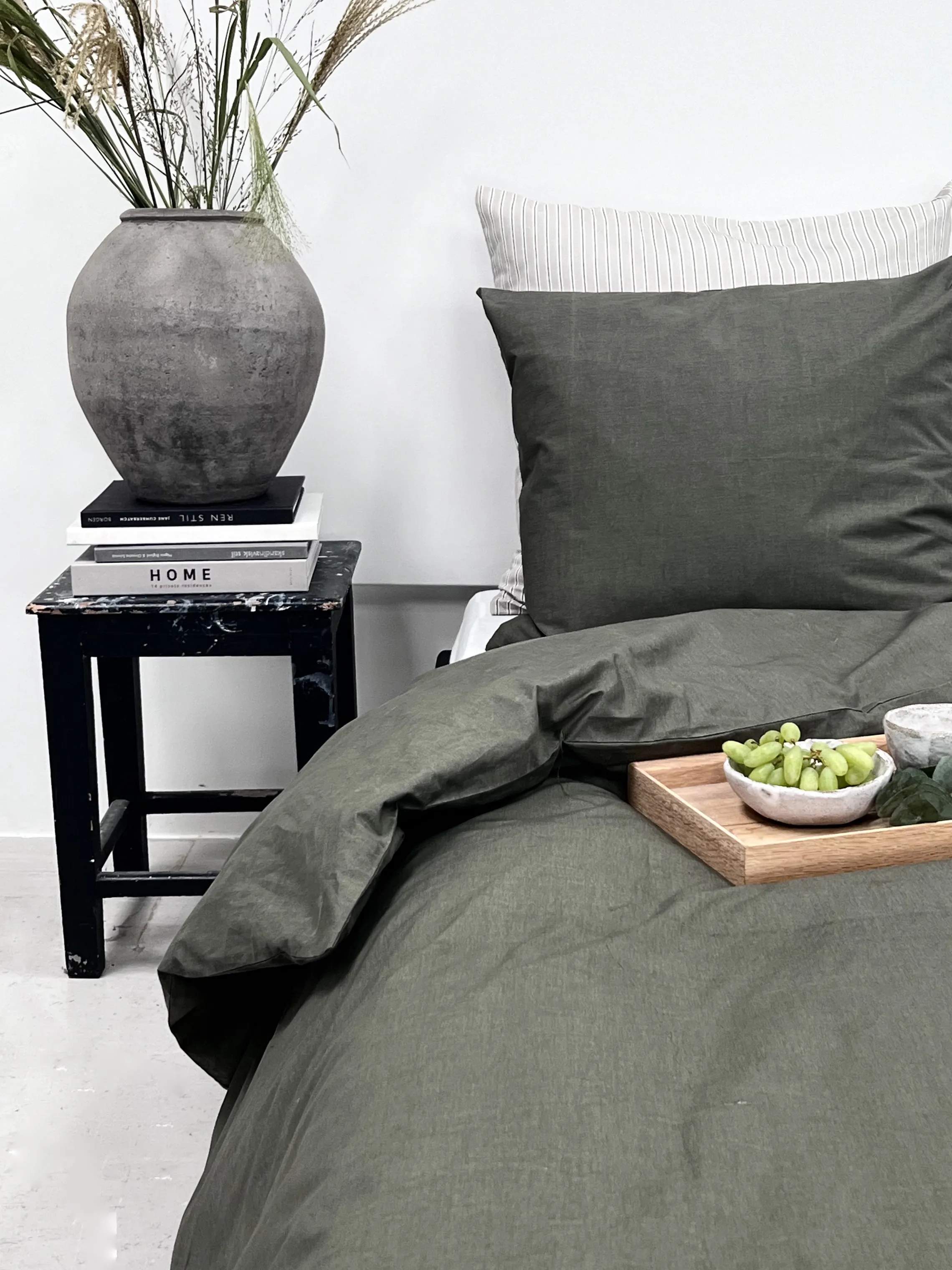 omhu Sengetøj Percale OMHU Percale Sengetøj i Oliven, B140 x L220 cm, 3