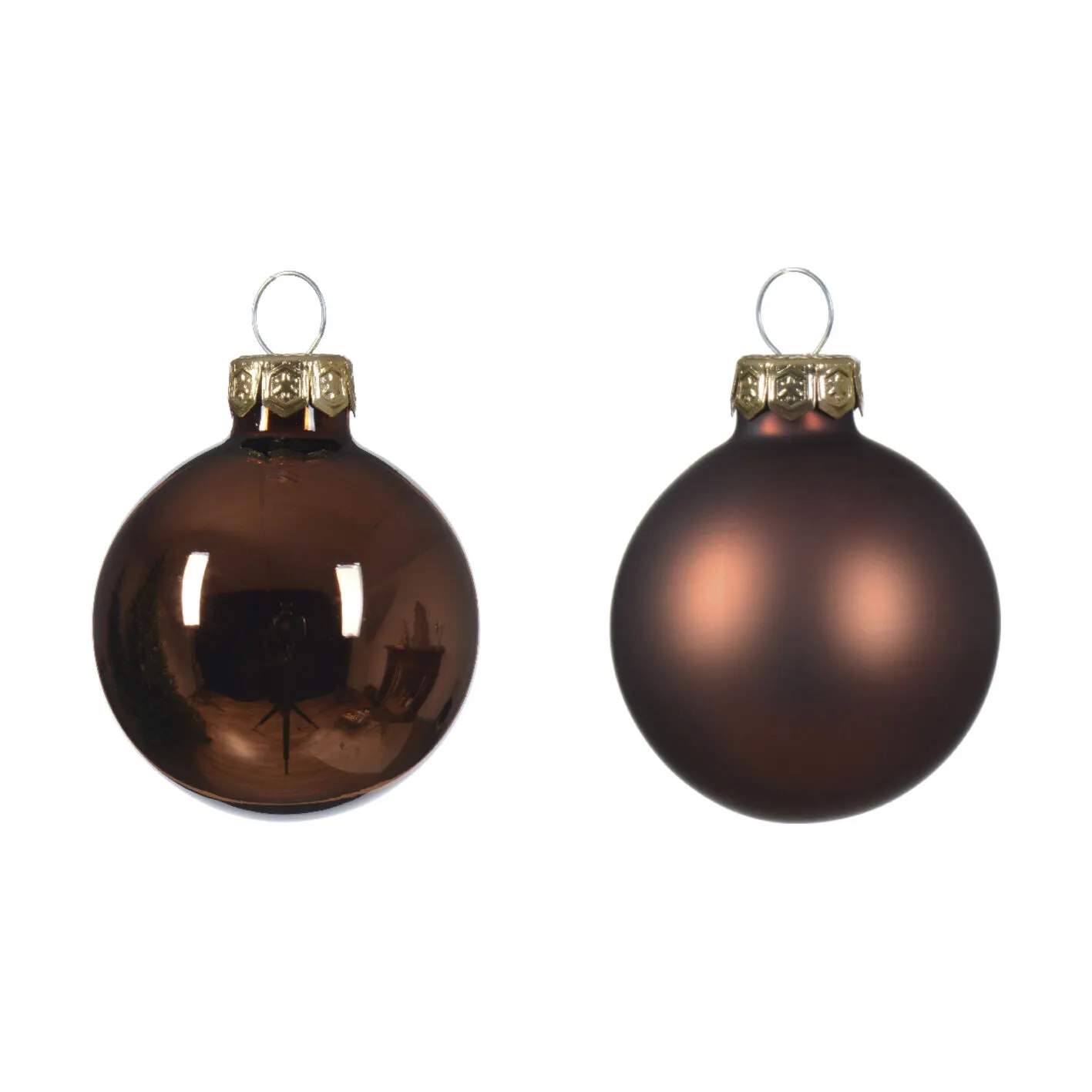Julekugler - 18 stk., espresso brun, large