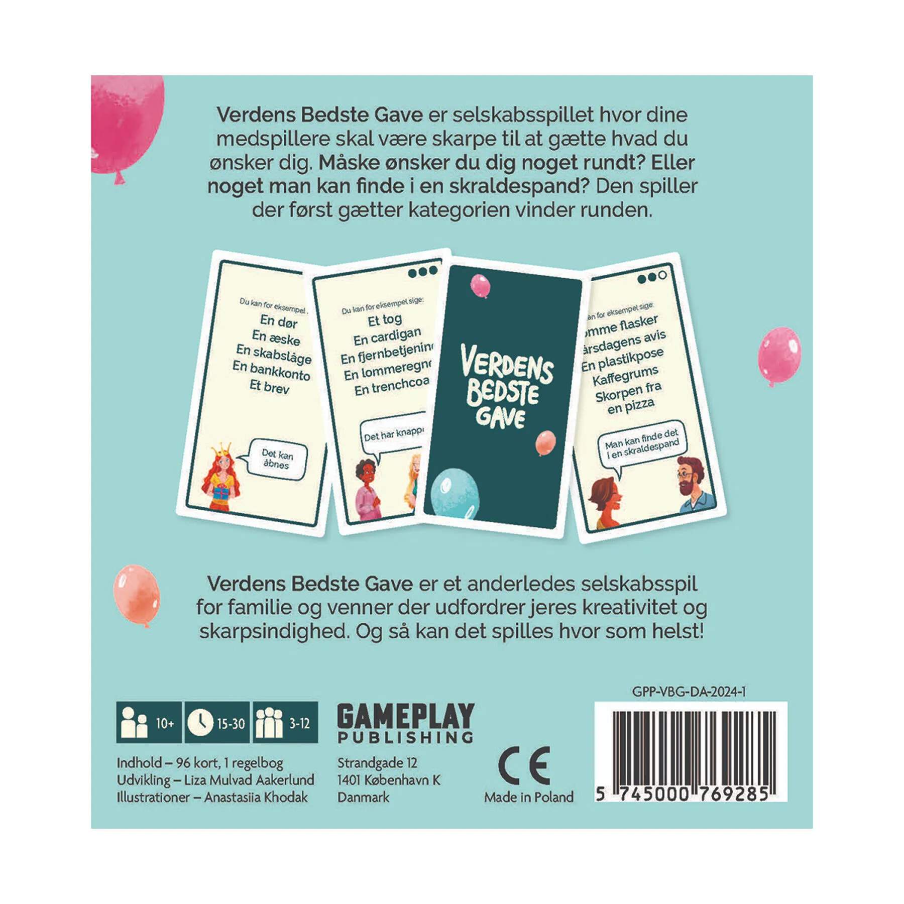 Spilbræt Spil Kortspil - Verdens Bedste Gave i Hvid, 4