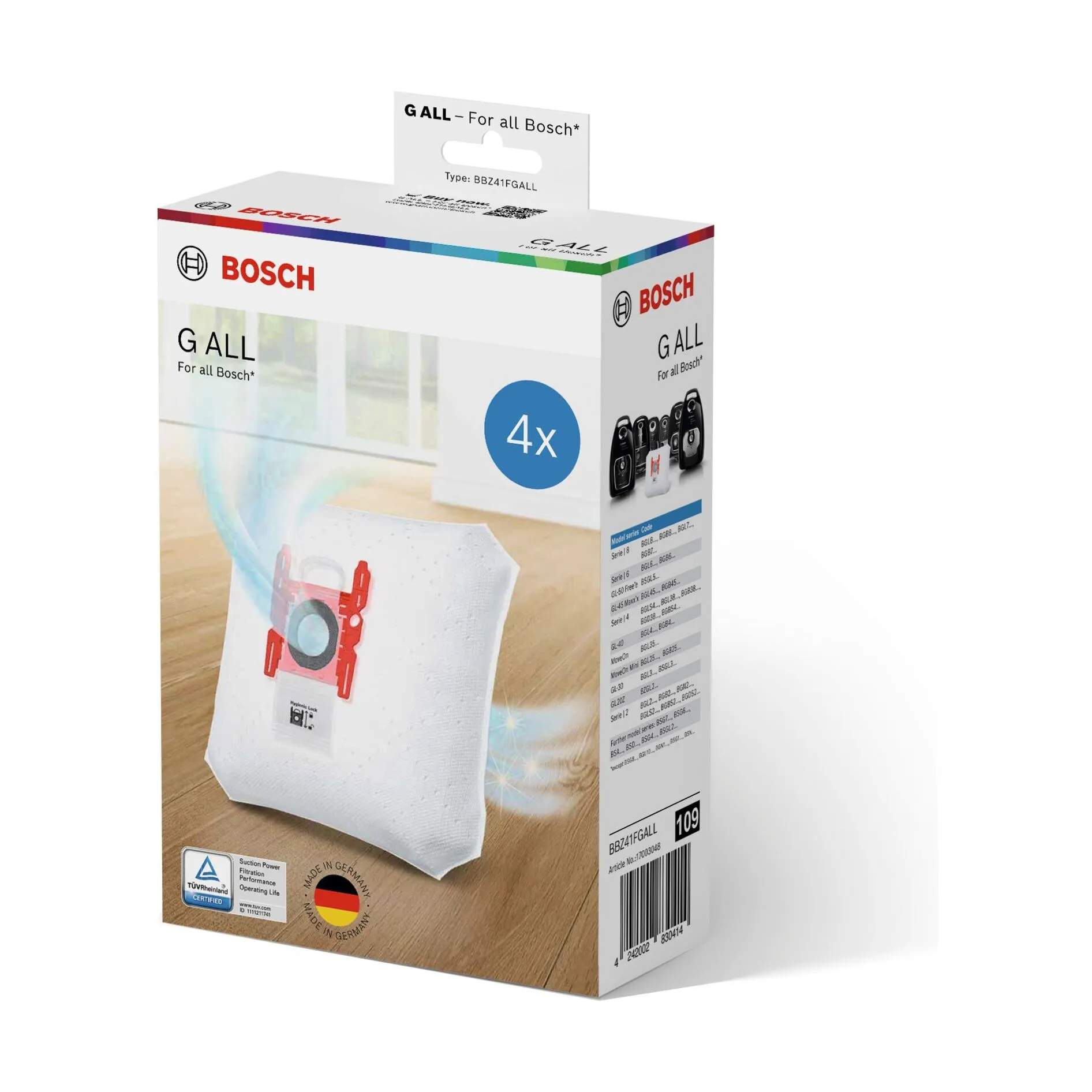Bosch Støvsugerposer G All PowerProtect Støvsugerpose - 4 stk. i Hvid, 1