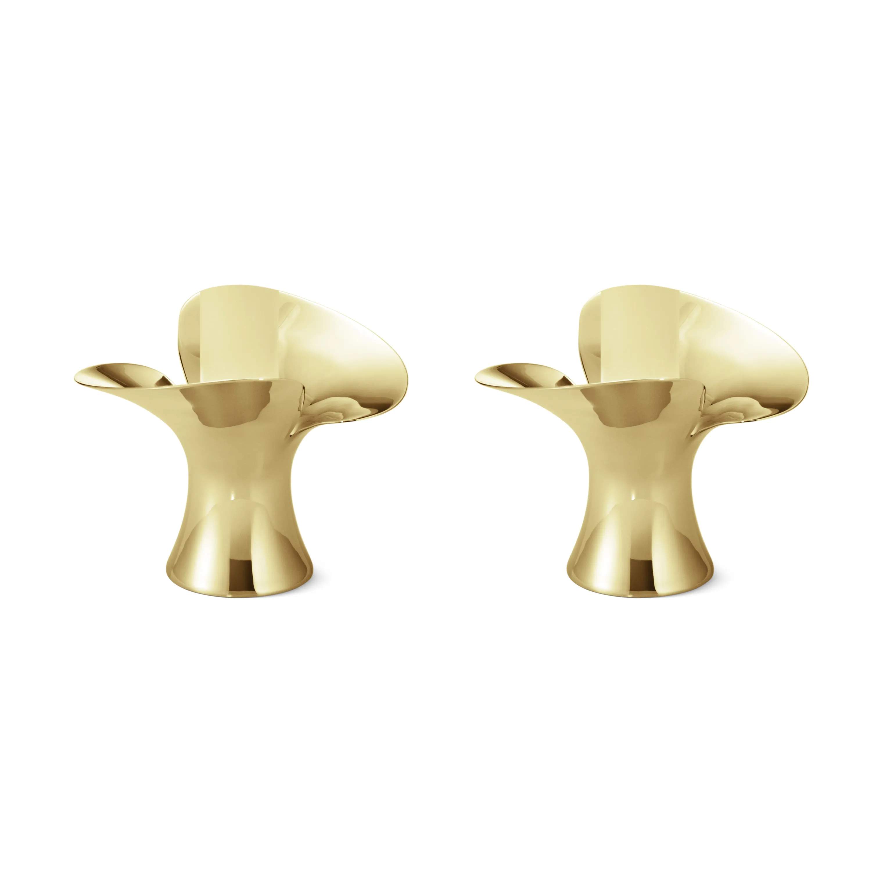 Georg Jensen Kronelysestage Bloom Lysestage - 2 stk. i Guldfarvet, 1