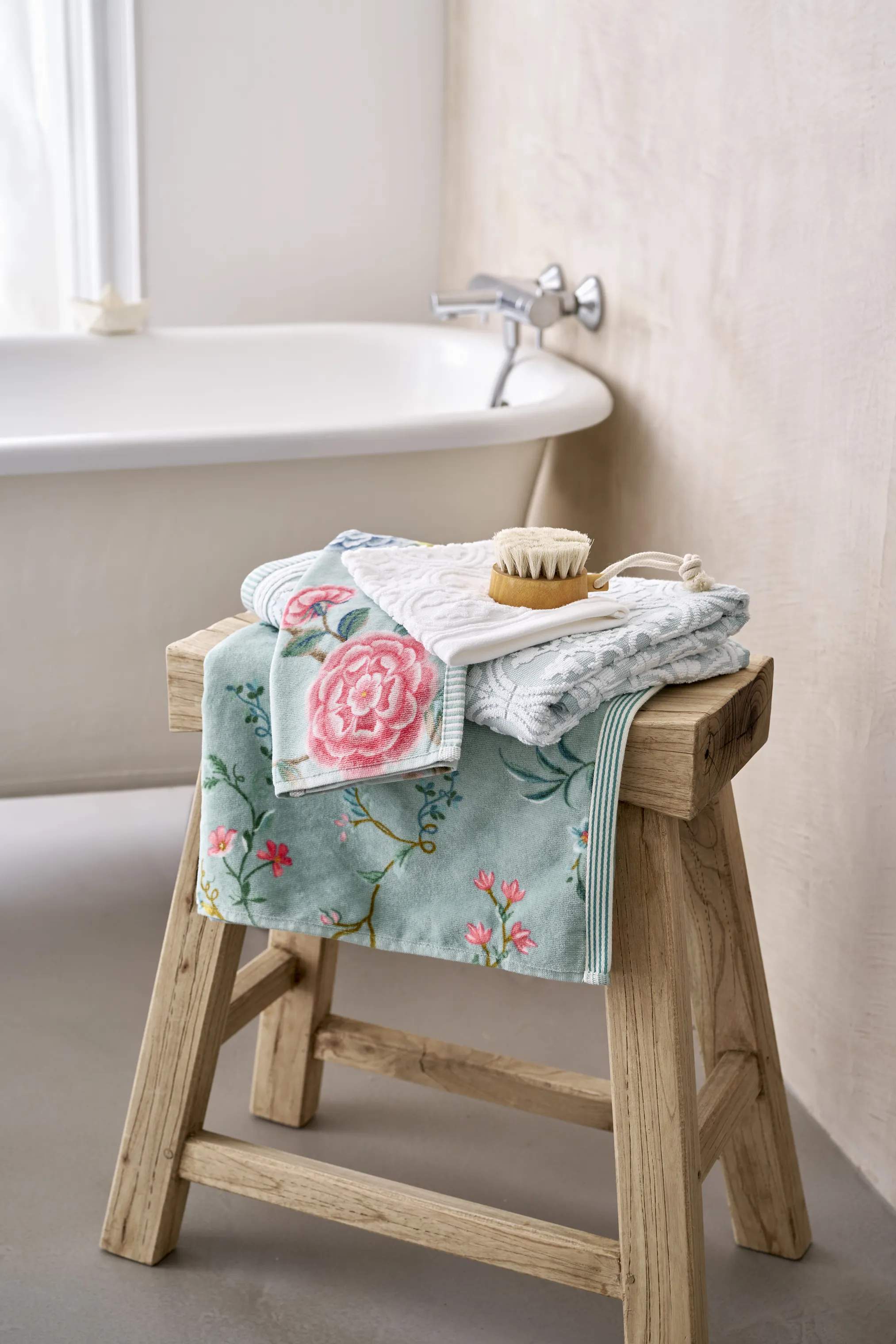 PIP Studio Håndklæder Les Fleurs Håndklæde i Blue , B55 x L100 cm, 2