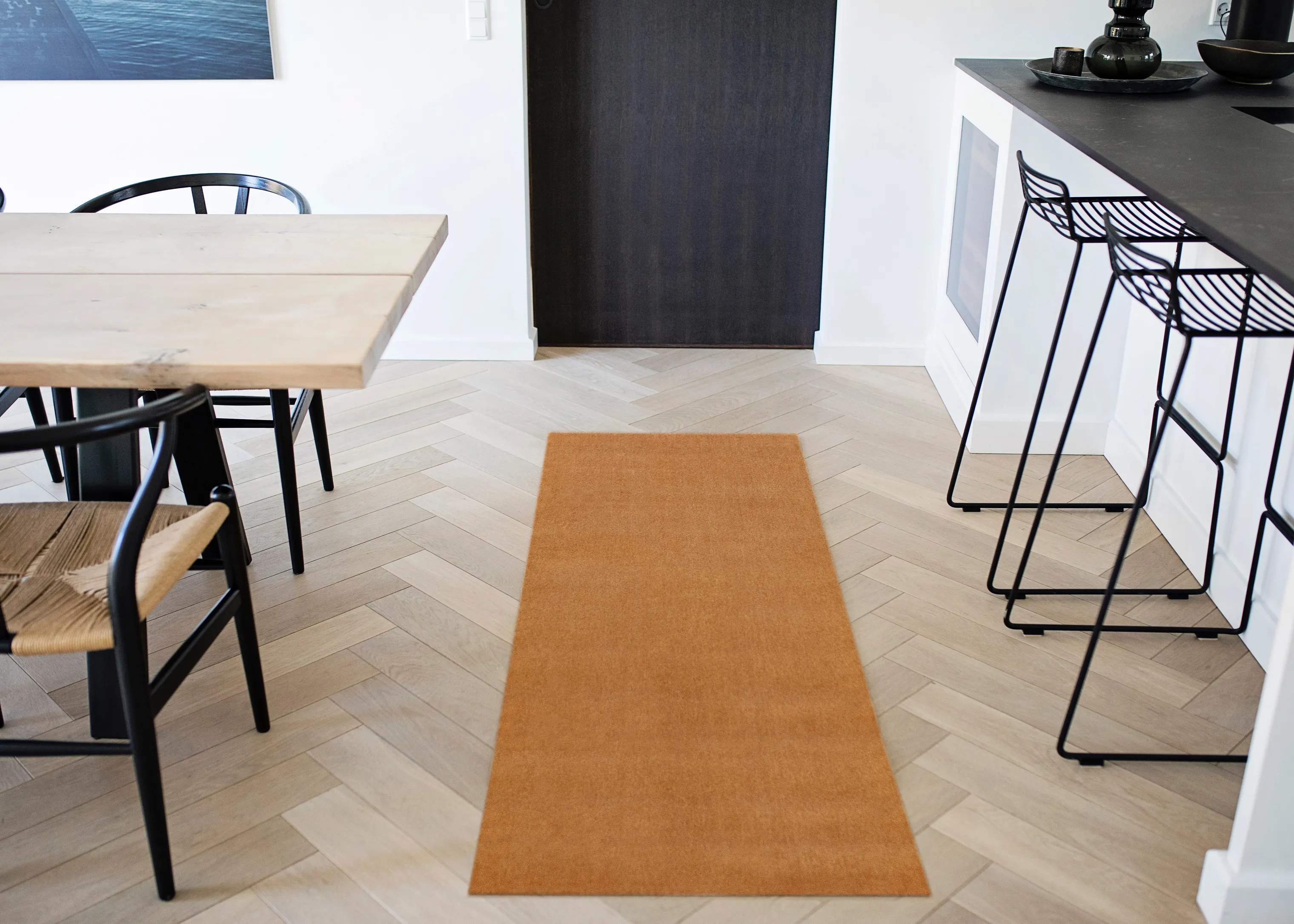 Tica Copenhagen Dørmåtter Uni Color Gulvmåtte i Dijon gold, B67 x L200 cm, 3