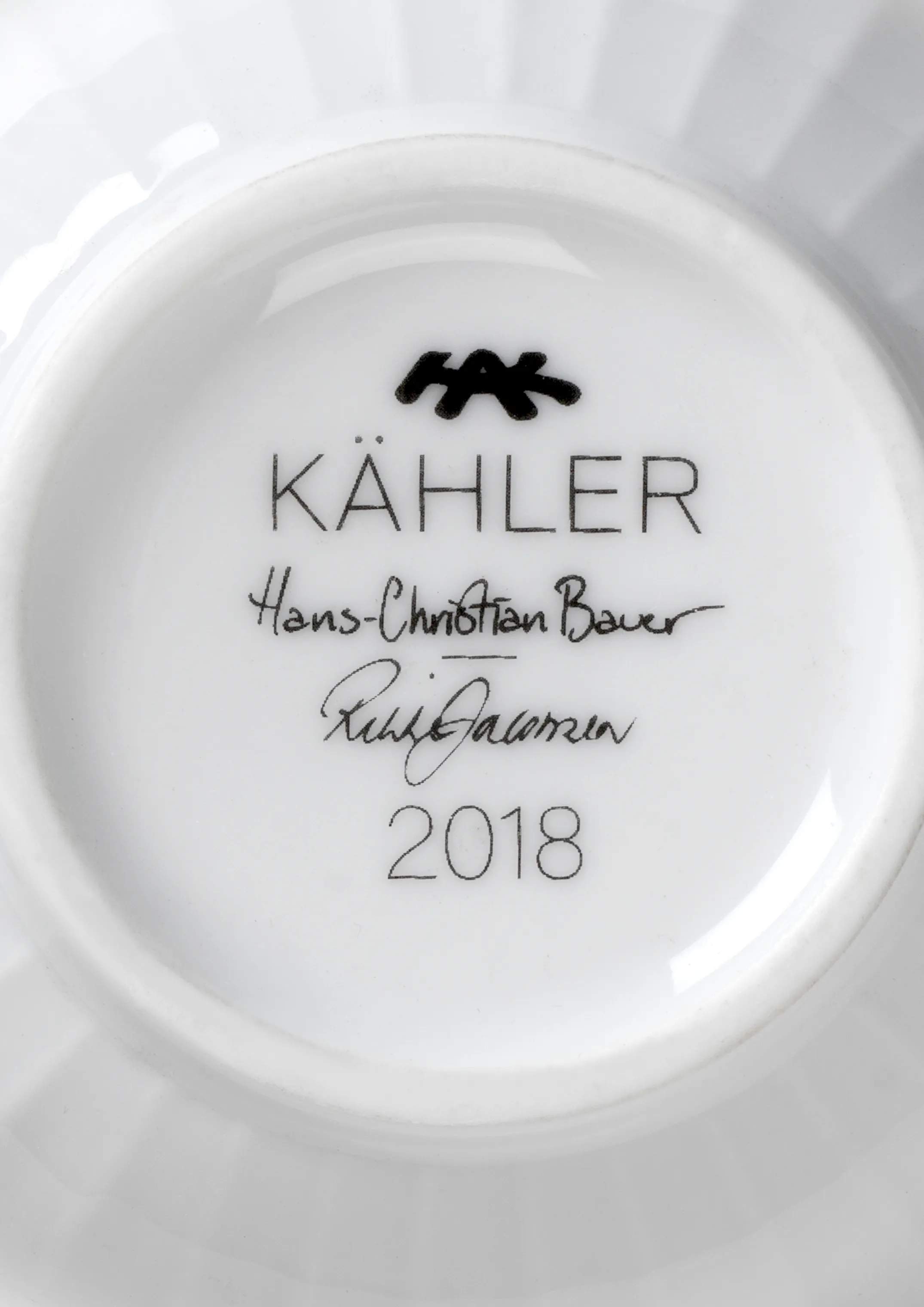 Kähler Krus og kopper med hank Hammershøi Jul Krus 2018 & 2025 - 2 stk. i Hvid, 3