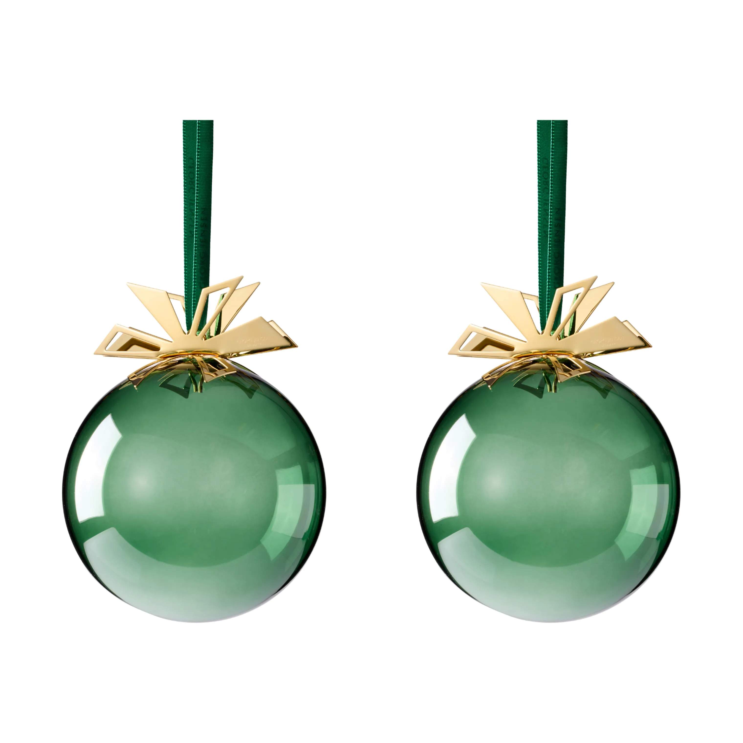 Georg Jensen Julekugler Christmas Collectibles CC 2025 Glaskugle Sløjfe - 2 stk. i Grøn, 1