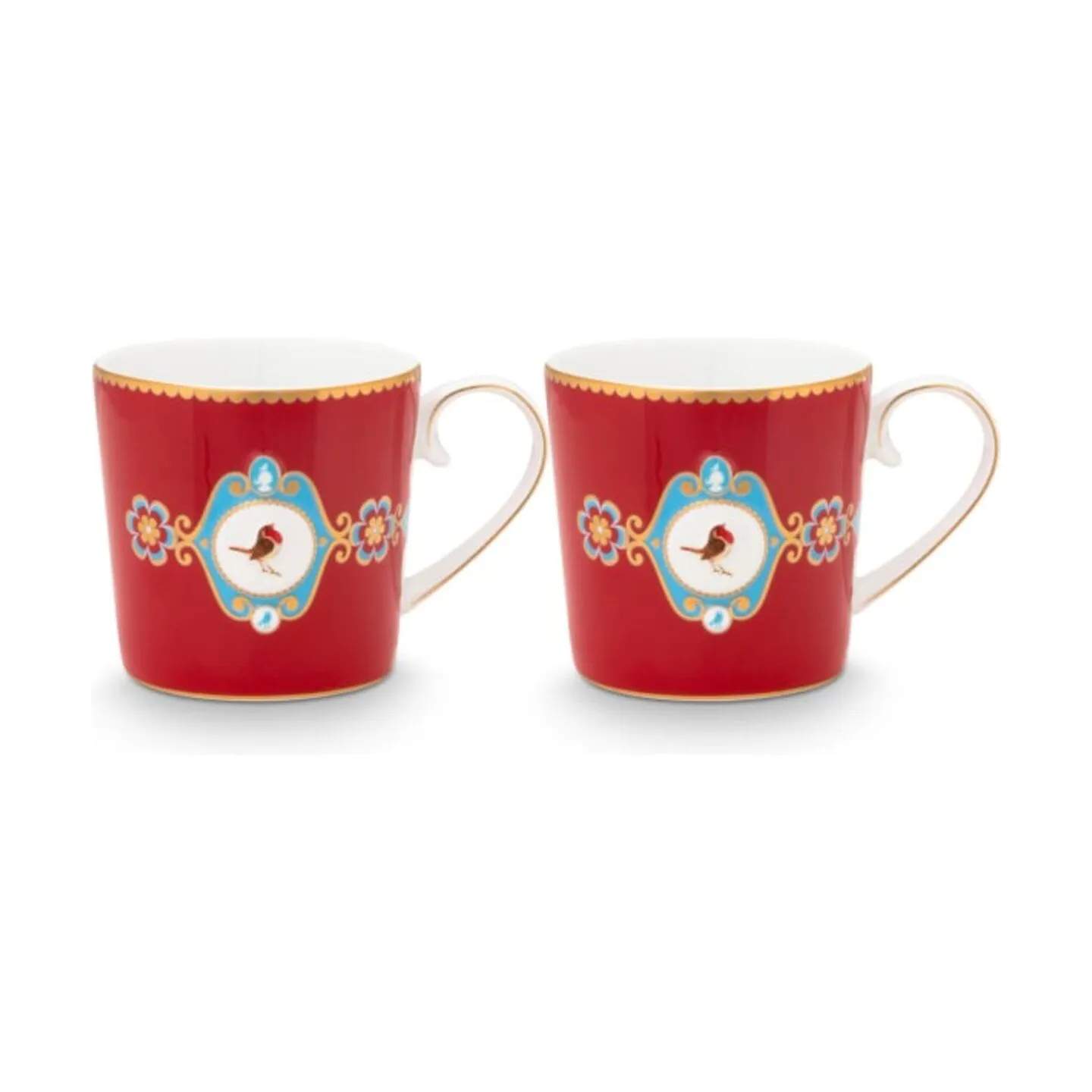 PIP Studio Krus og kopper med hank Love Birds Krus - 2 stk. i Red, 190 ml, 1