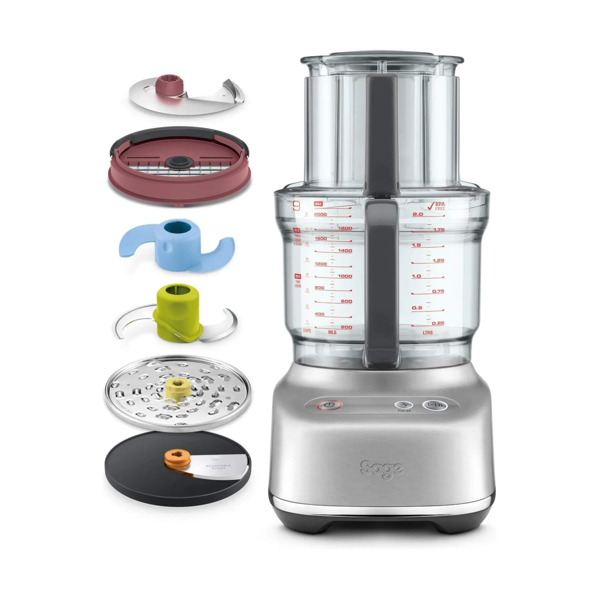 Sage Foodprocessorer Paradice 9 Foodprocessor i Brushed Stainless Steel, 4