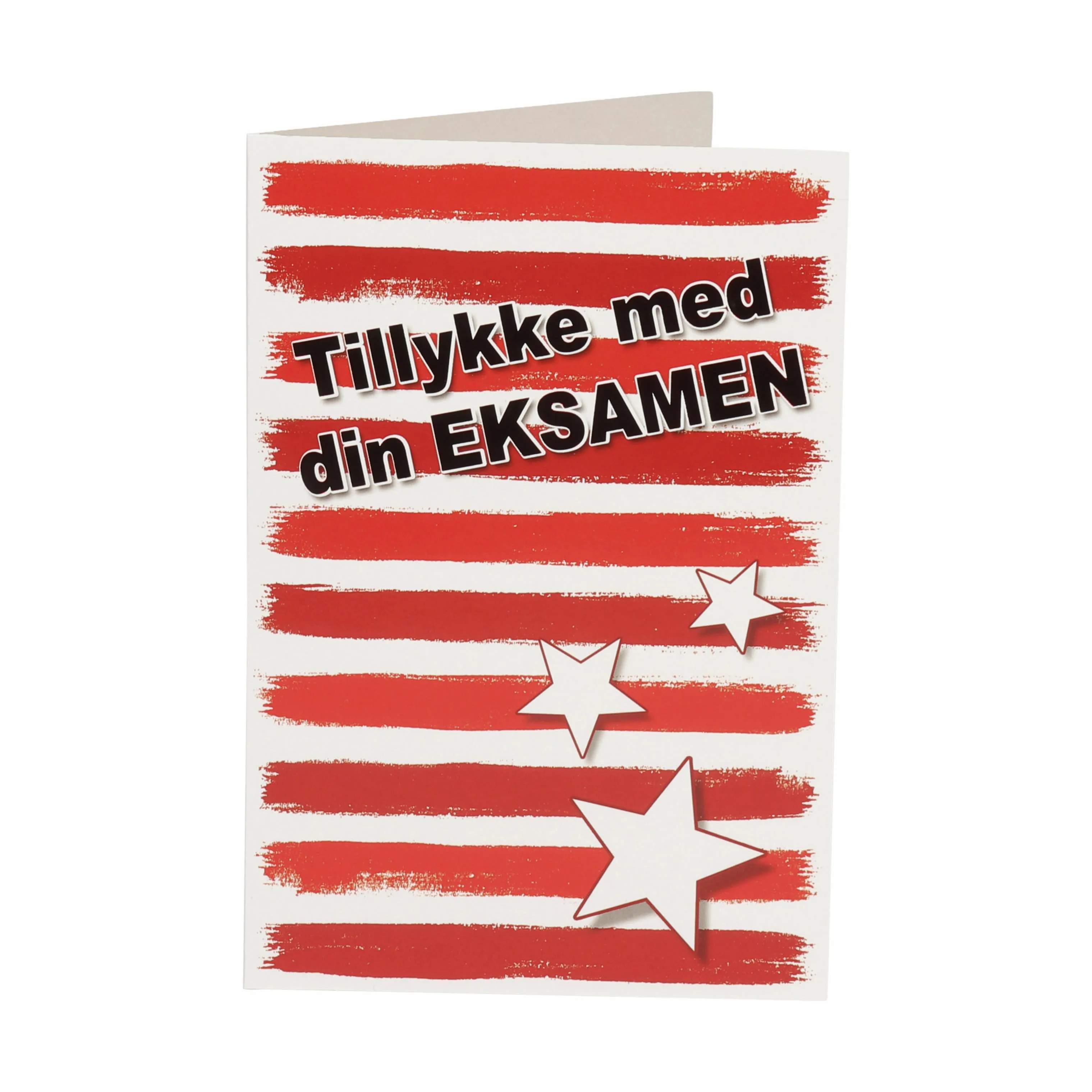 Studenterkort, rød/hvid, large