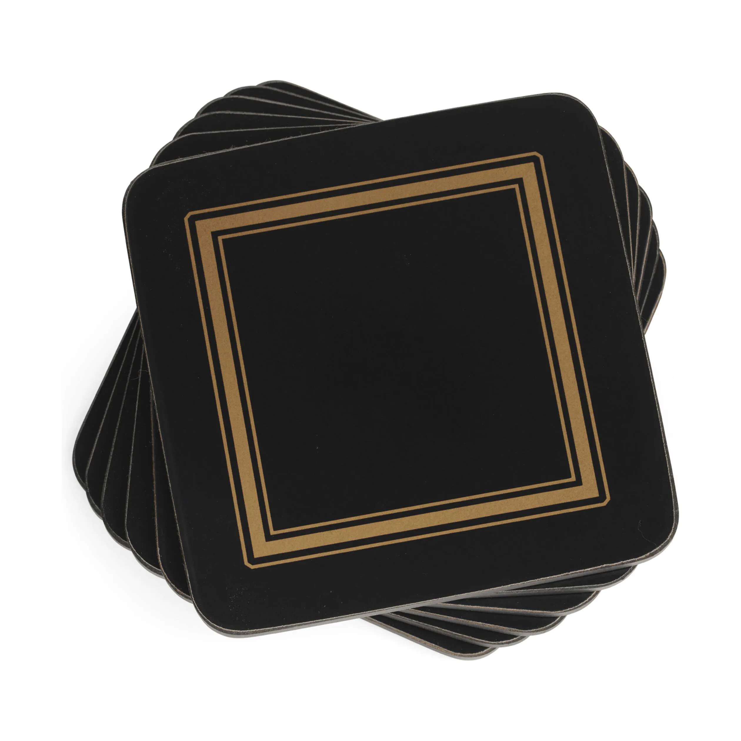 Spode Glasbrikker og coasters Pimpernel Blue Italien Glasbrikker - 6 stk. i sort/guld, 1