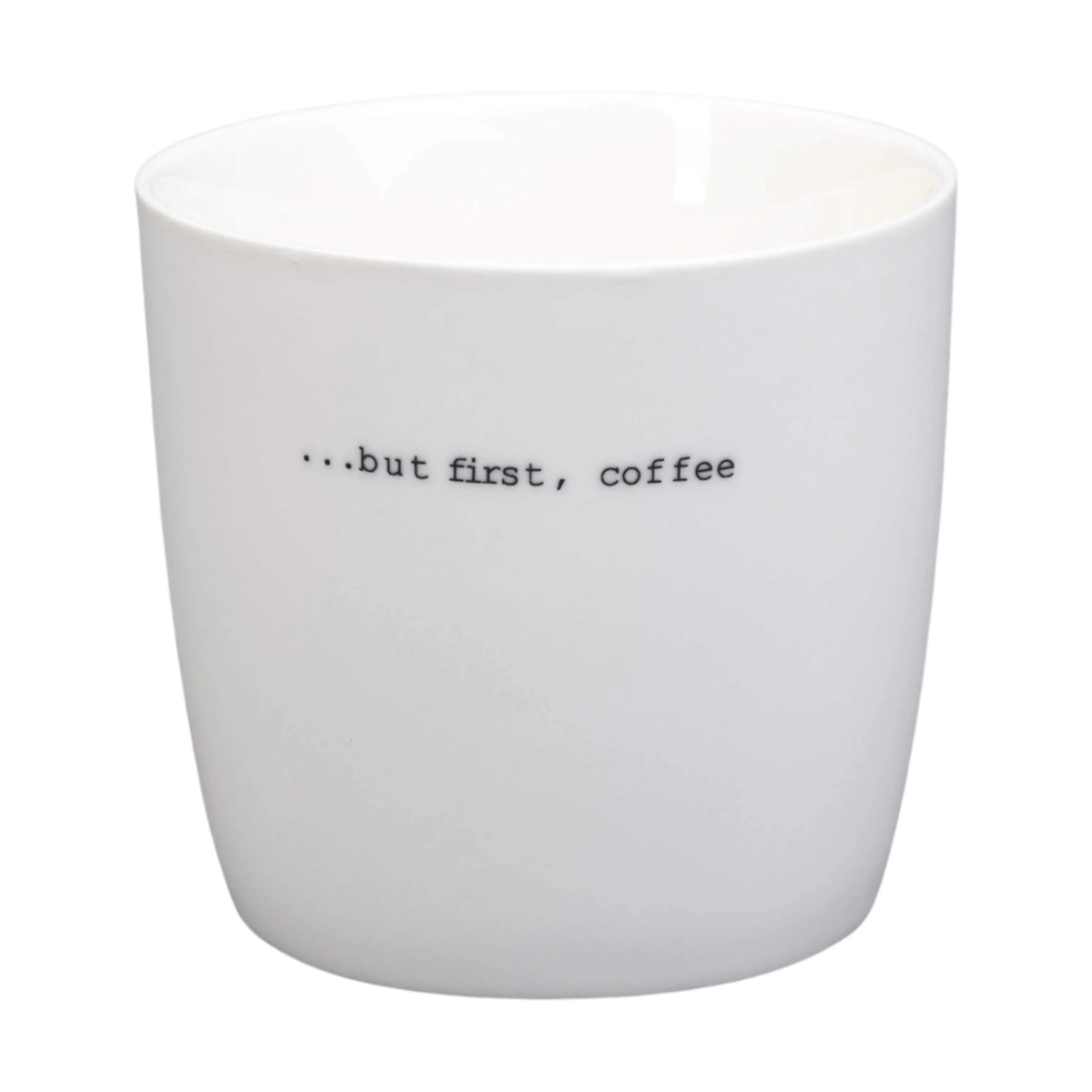 Krus - First Coffee, hvid, large