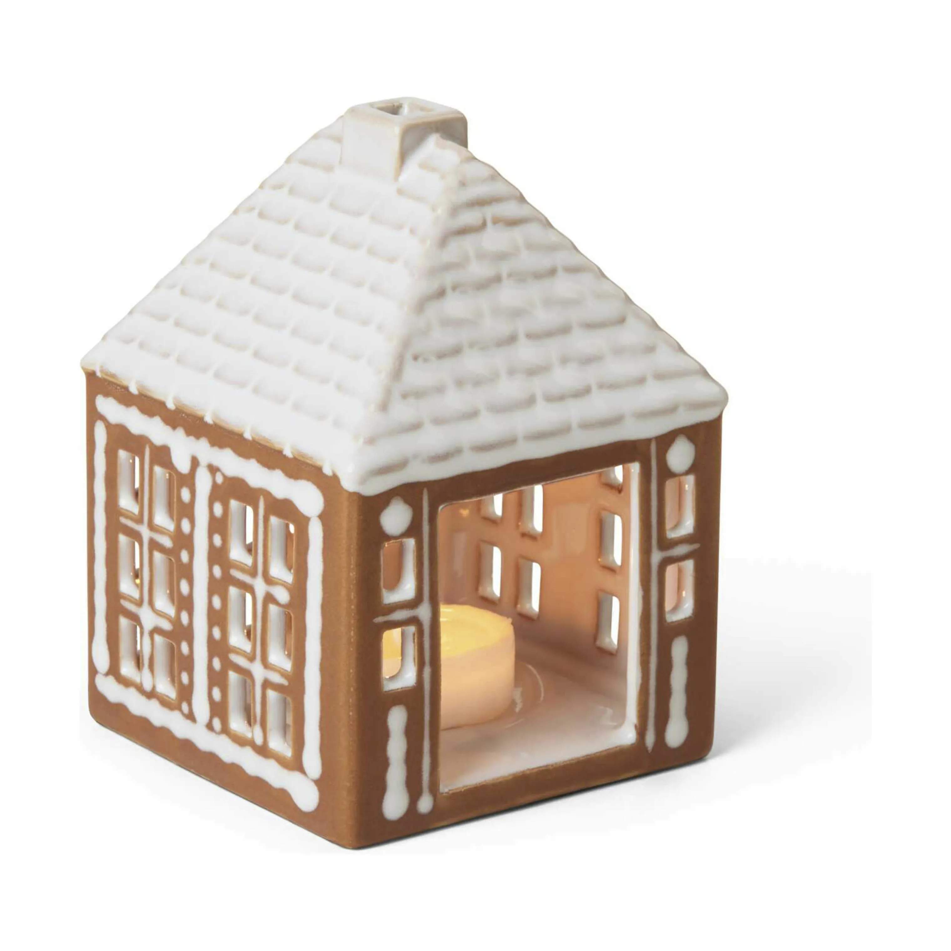 Kähler Fyrfadsstage Gingerbread Lyshus - lille i 11 cm, 4