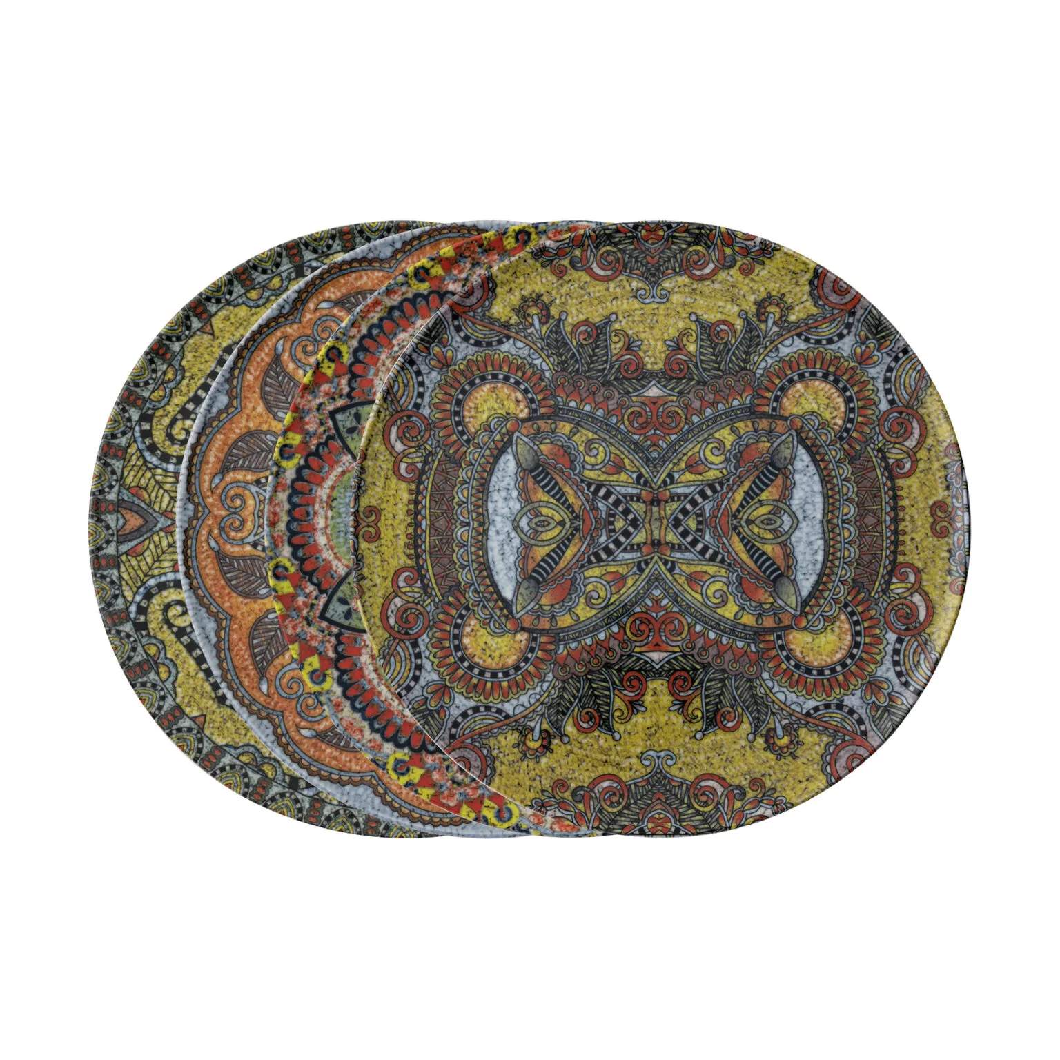 Arthur Krupp Middagstallerkener Mandala Middagstallerken - 4 stk. i Multifarvet, 32 cm, 1