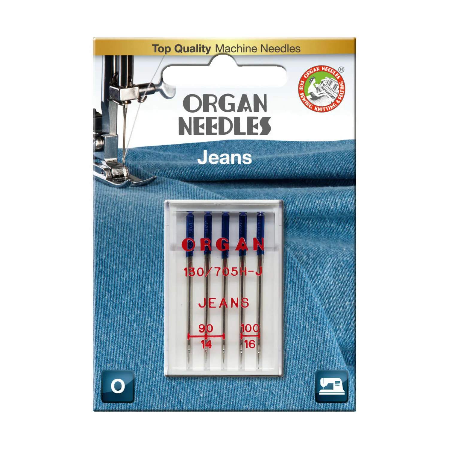 Organ tilbehør til symaskiner Jeans Nål - 5 stk.