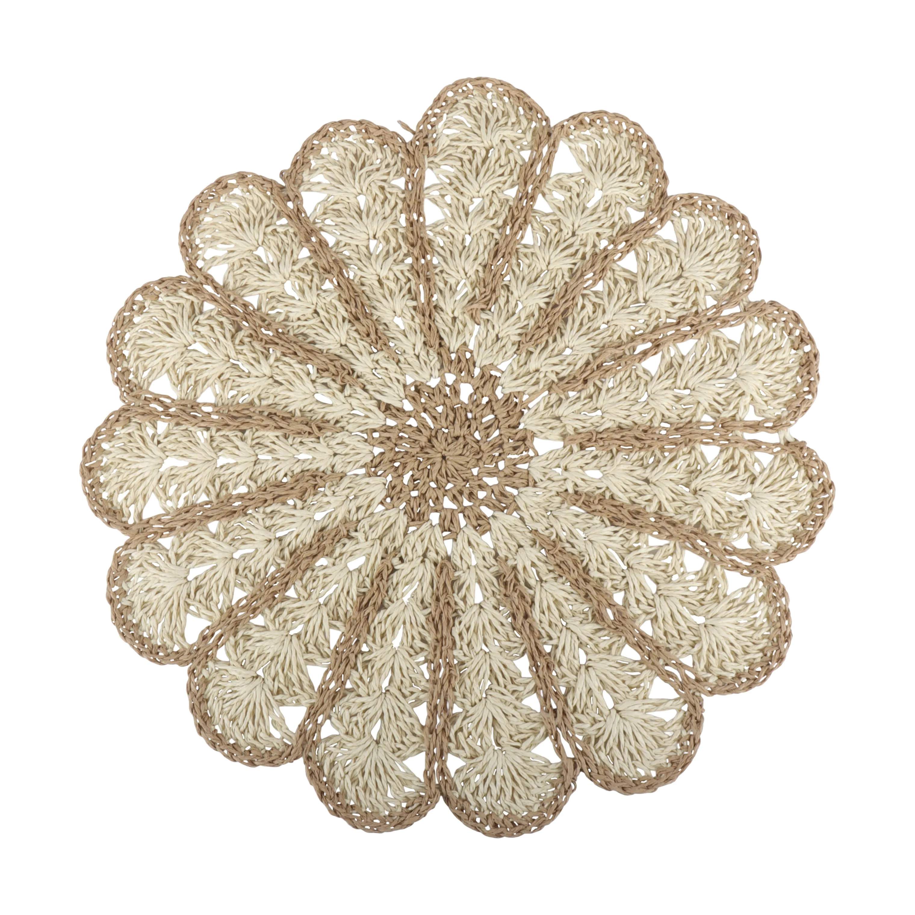 CASA Living Dækkeservietter Hæklet Dækkeserviet i Natur/brun, 1