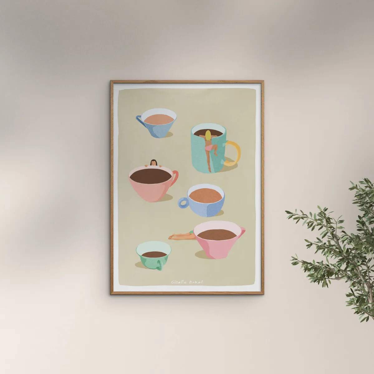 Poster&Frame Plakater Plakat - Coffee ladies i B50 x L70 cm, 2