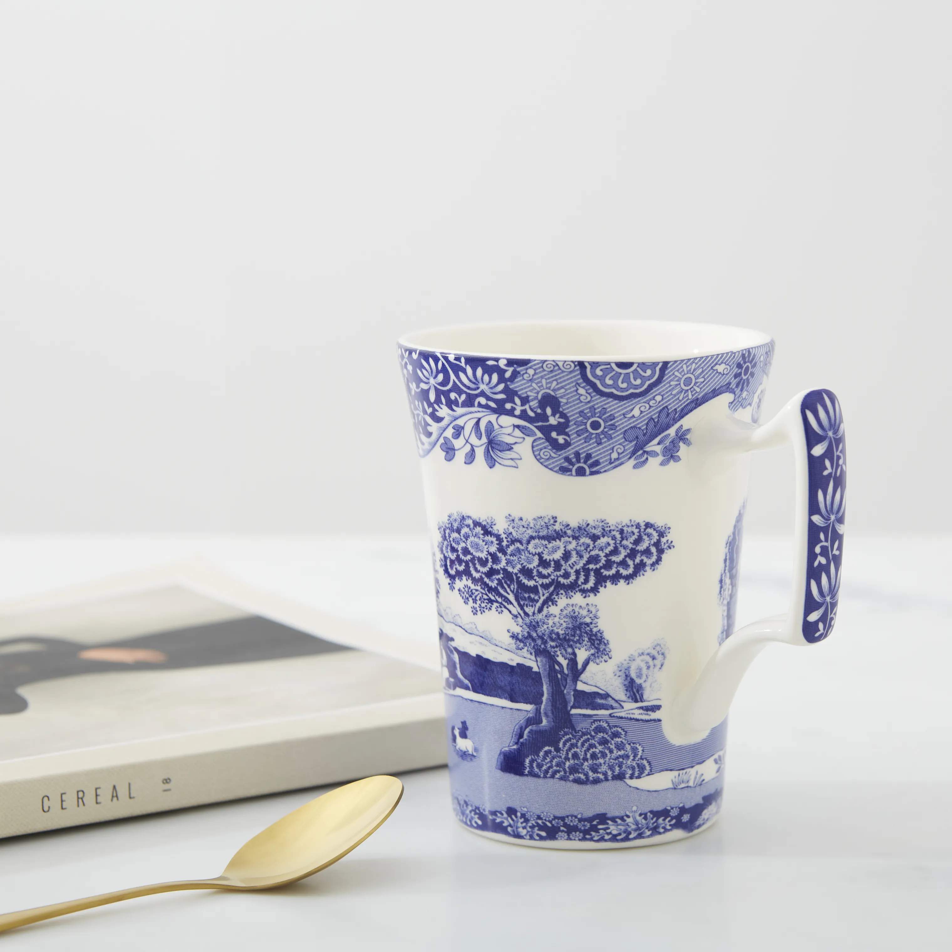 Spode Krus og kopper med hank Blue Italian Blue Italien Krus - 4 stk. i Blå/hvid, 2