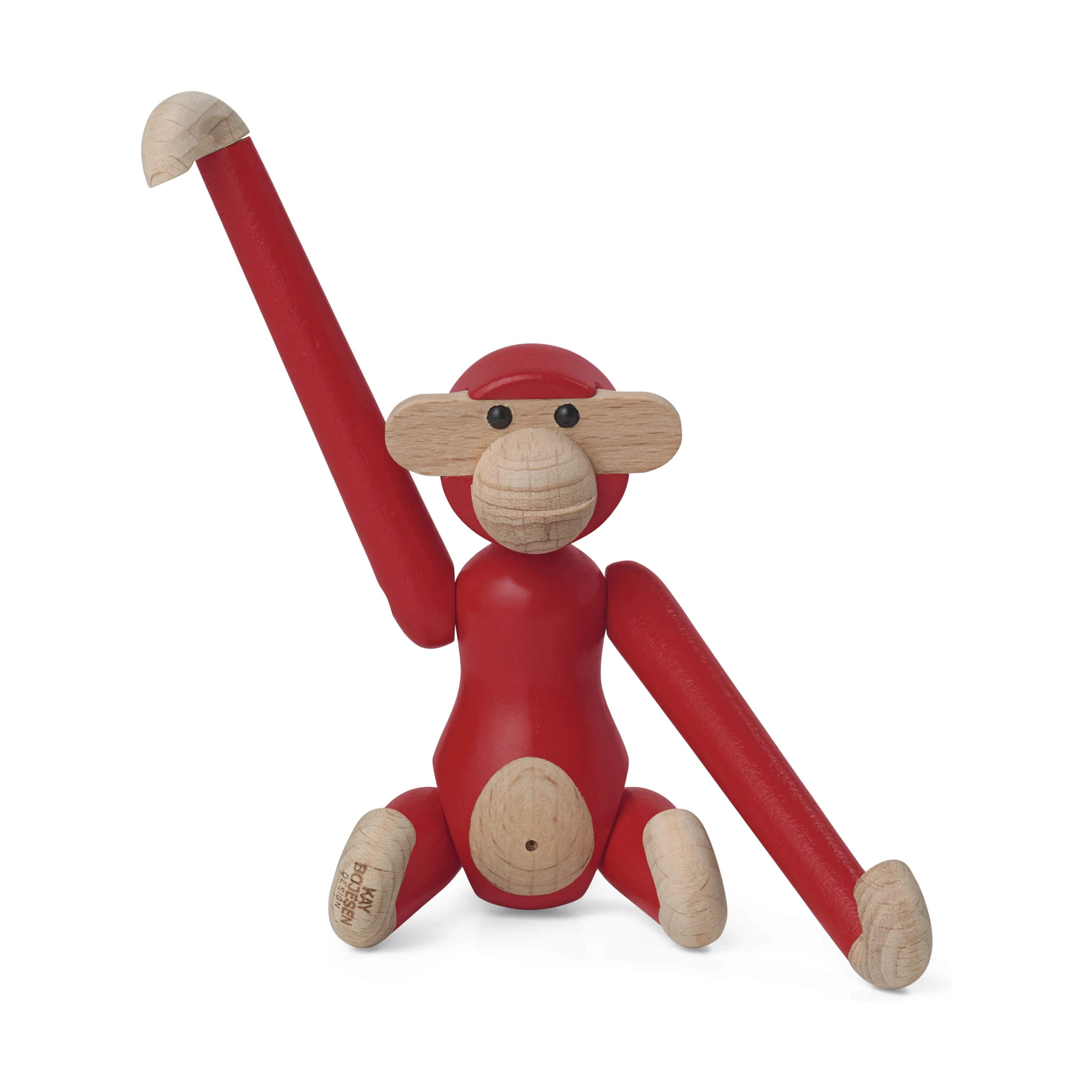 Kay Bojesen Dyrefigurer Monkey Abe - Mini i Rød, 6