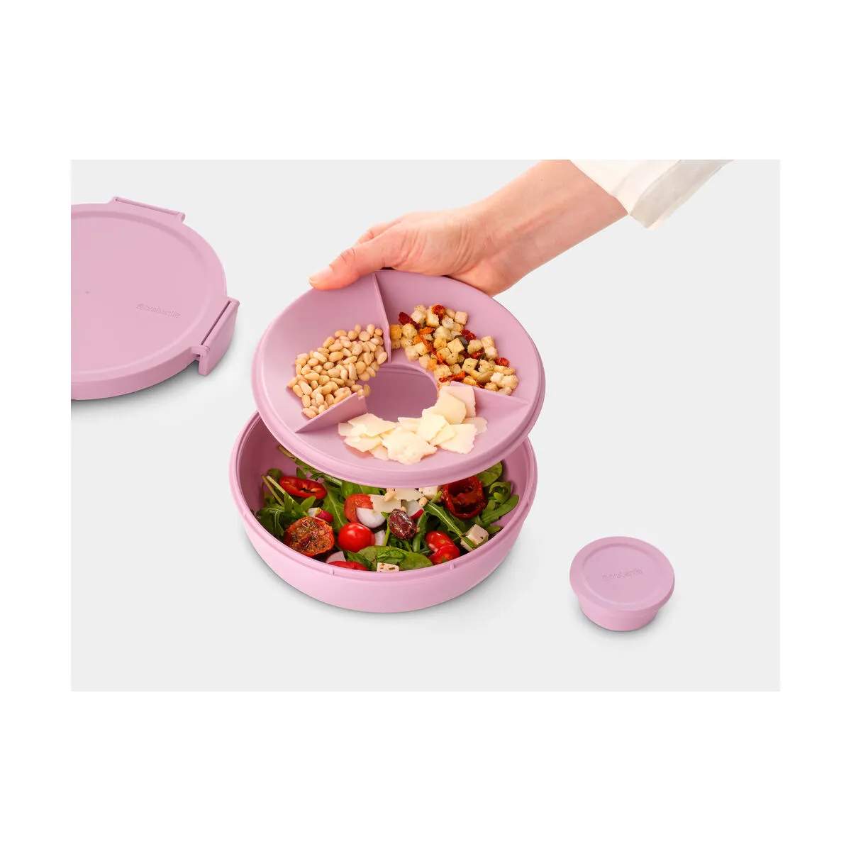 Brabantia Madkasser Make & Take Salatskål i Lilac Pink, 1.3 L, 5