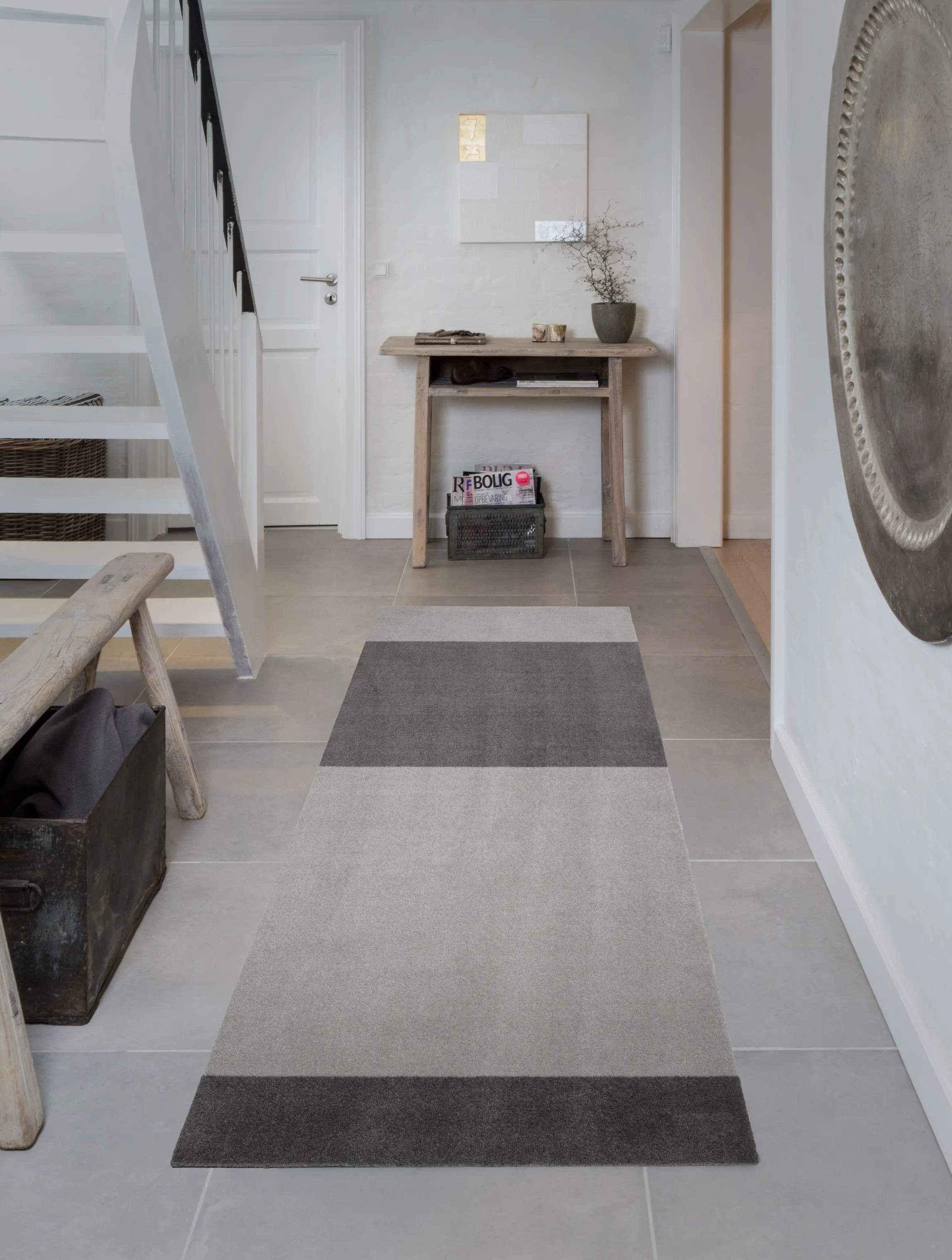 Tica Copenhagen Gulvtæpper Stripes Horisontal Gulvtæppe i Grå/lysegrå, B90 x L200 cm, 2