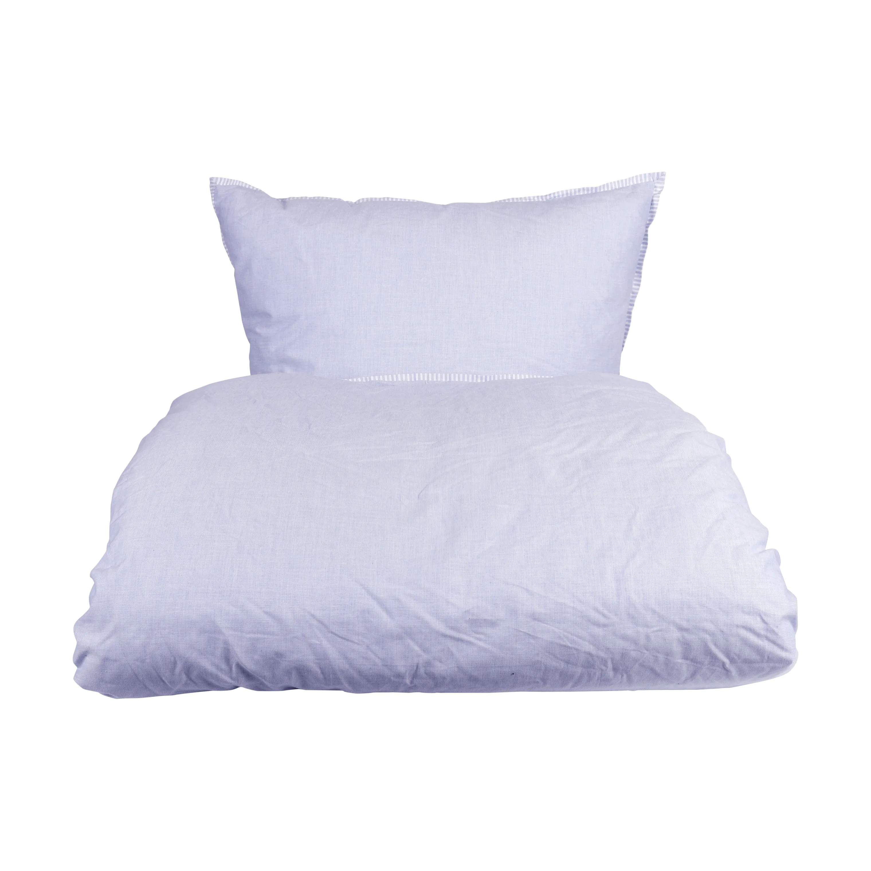 CASA Living Sengetøj Skagen Basic Sengetøj i Hvid/blå, B140 x L200 cm, 1