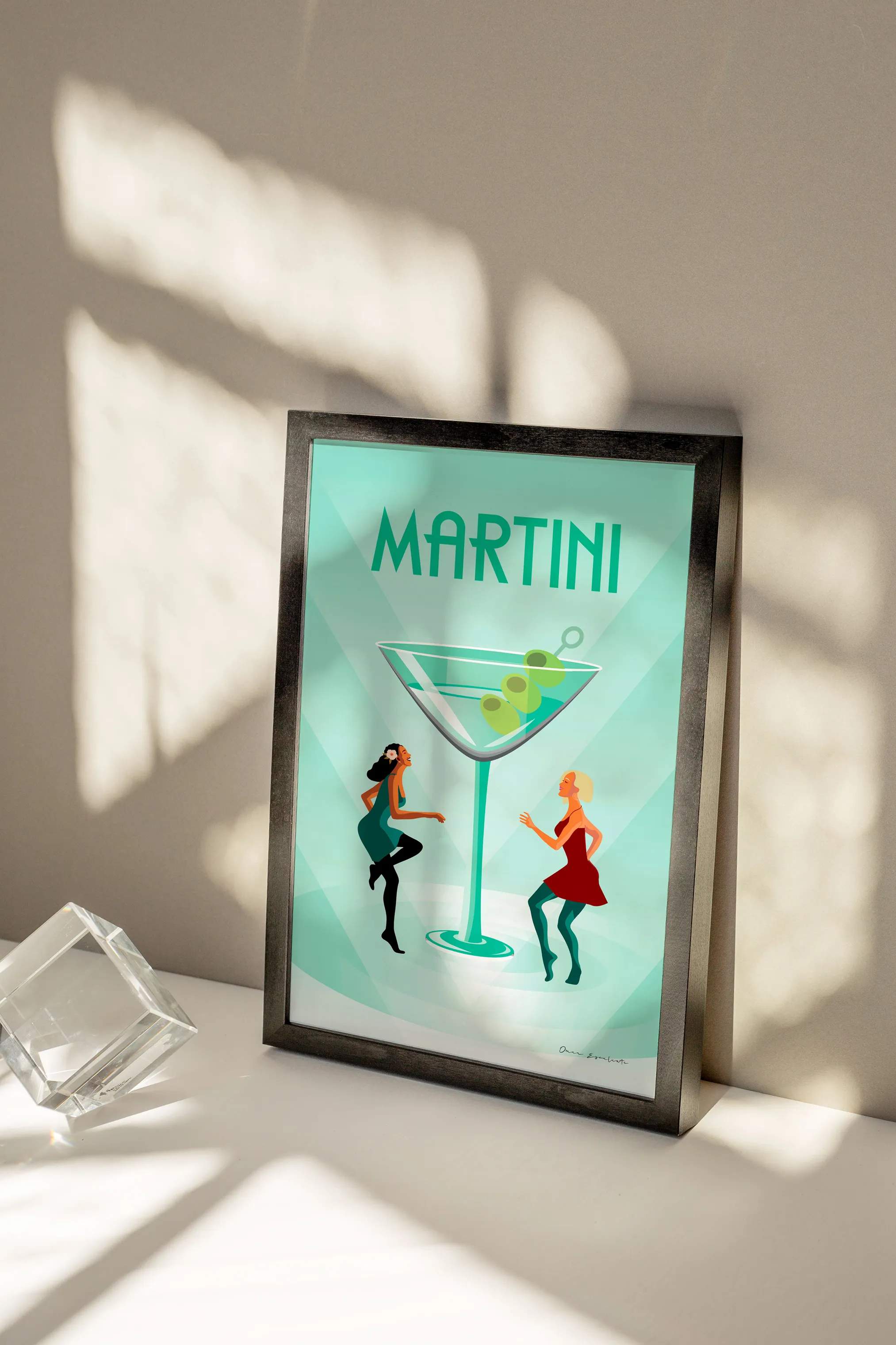 Poster&Frame Plakater Plakat - Martini i Multifarvet, B50 x L70 cm, 2