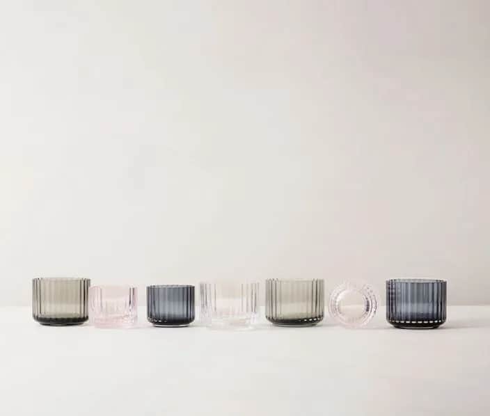 Lyngby Porcelæn Fyrfadsstage Fyrfadsstage i Klar, 5,5 cm, 3