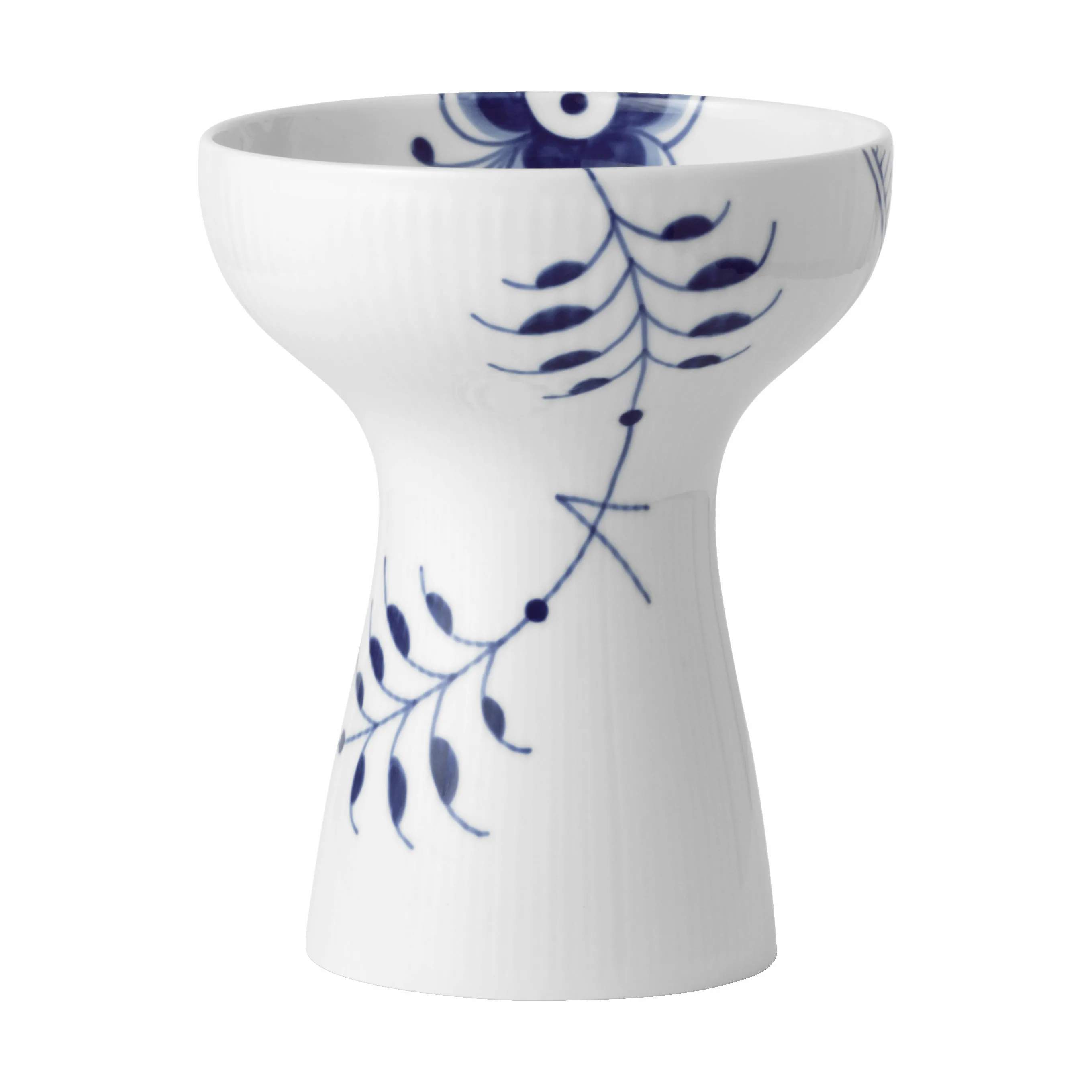 Royal Copenhagen Vaser Blå Mega Riflet Vase i Hvid, 19 cm, 3