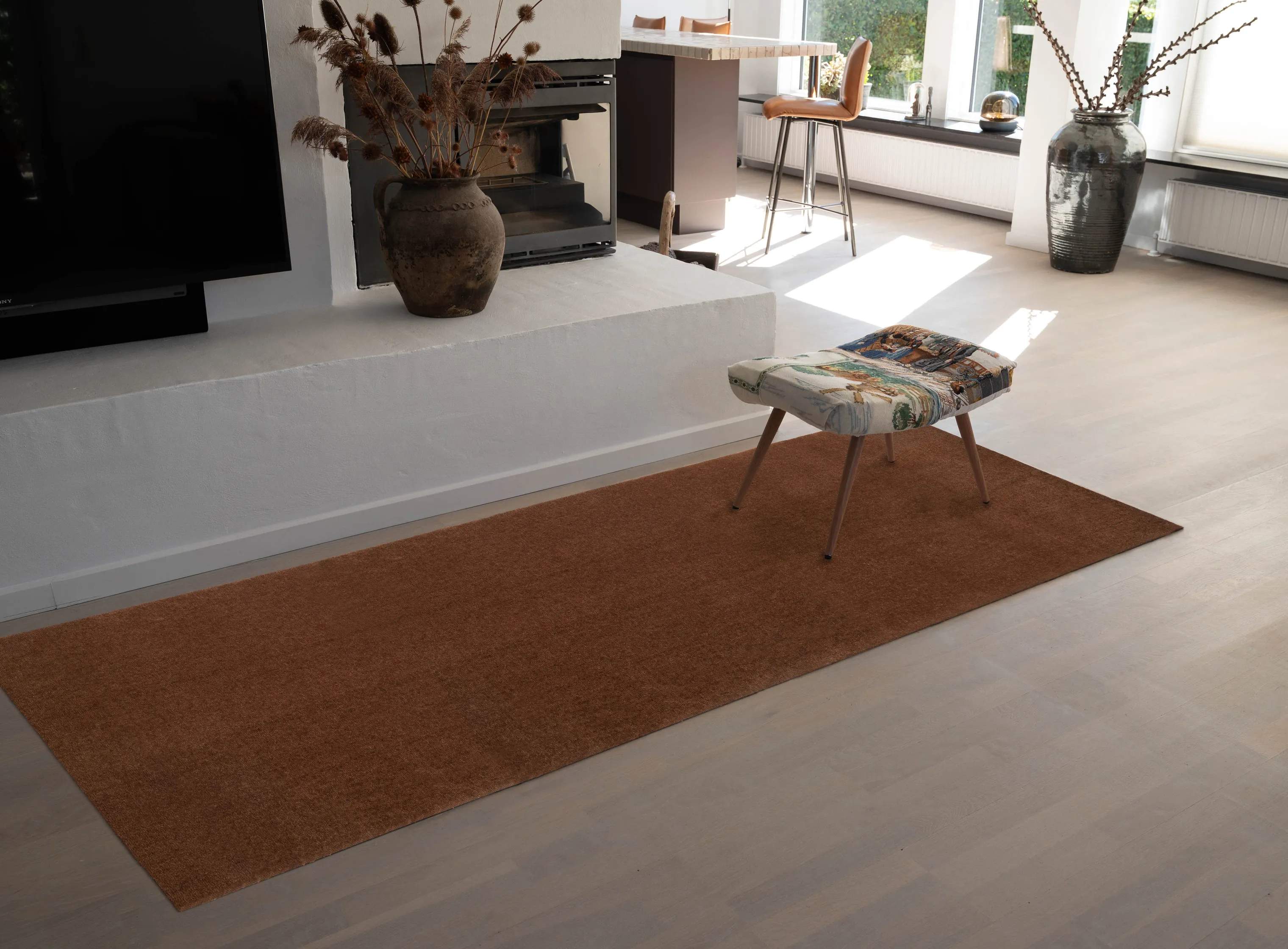 Tica Copenhagen Gulvtæpper Uni Color Gulvtæppe i cognac, B100 x L300 cm, 3