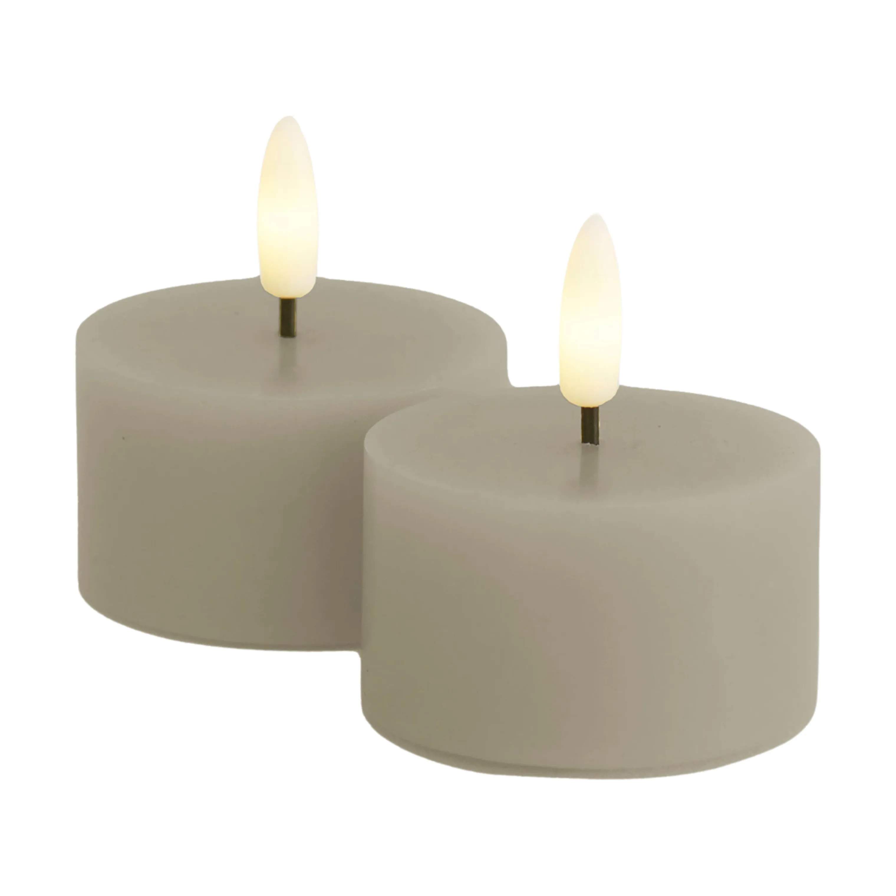 Sirius LED-lys Sille LED Fyrfadslys - 2 stk. i Warm Grey, 3,4 cm, 1