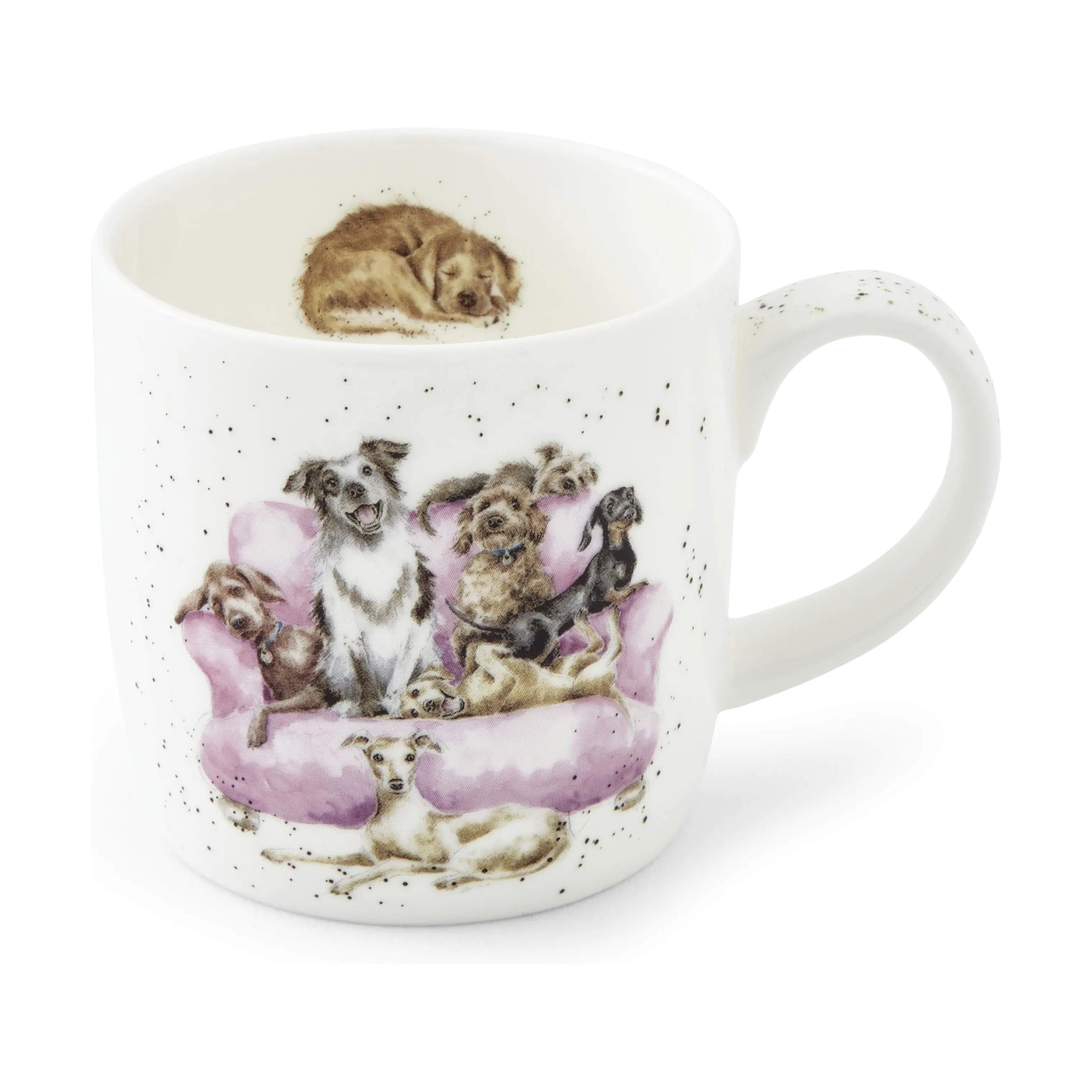 Royal Worcester Krus og kopper med hank Wrendale Krus - Movie night i Hunde, 1