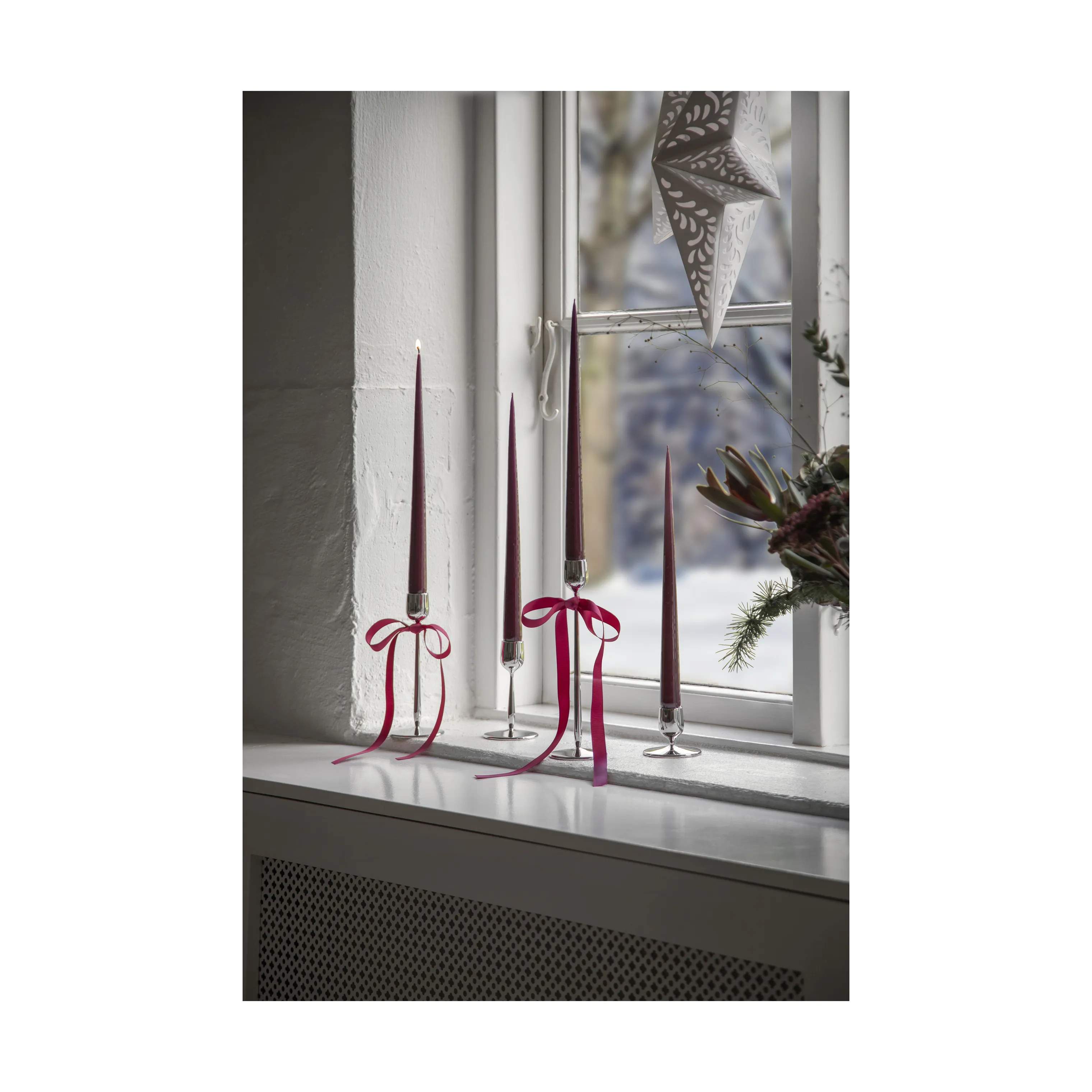 Gense Kronelysestage Dorotea Lysestage i Blank Stål, 23,5 cm, 3