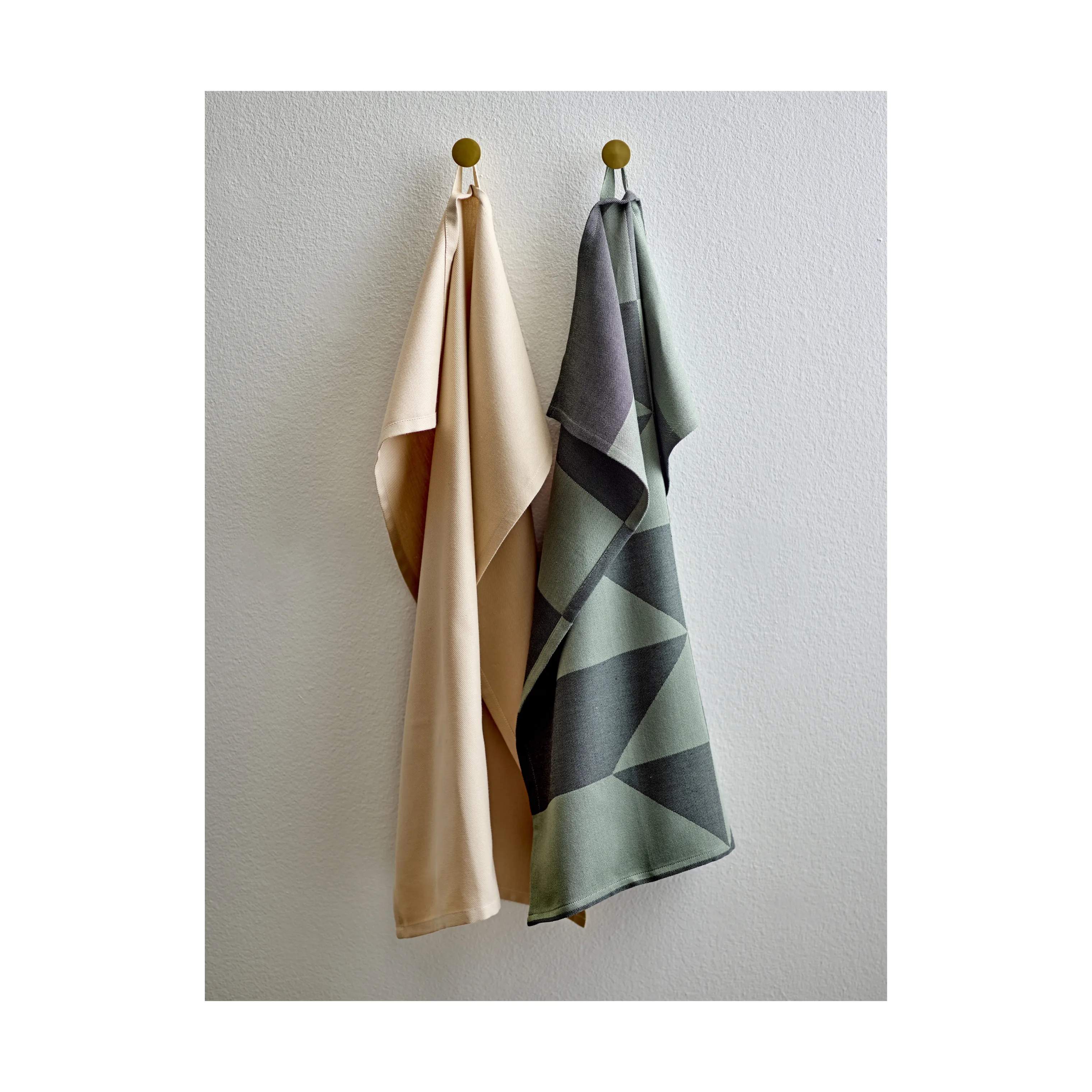 Södahl Viskestykker Twist Viskestykke - 2 stk. i Grøn/taupe, 2