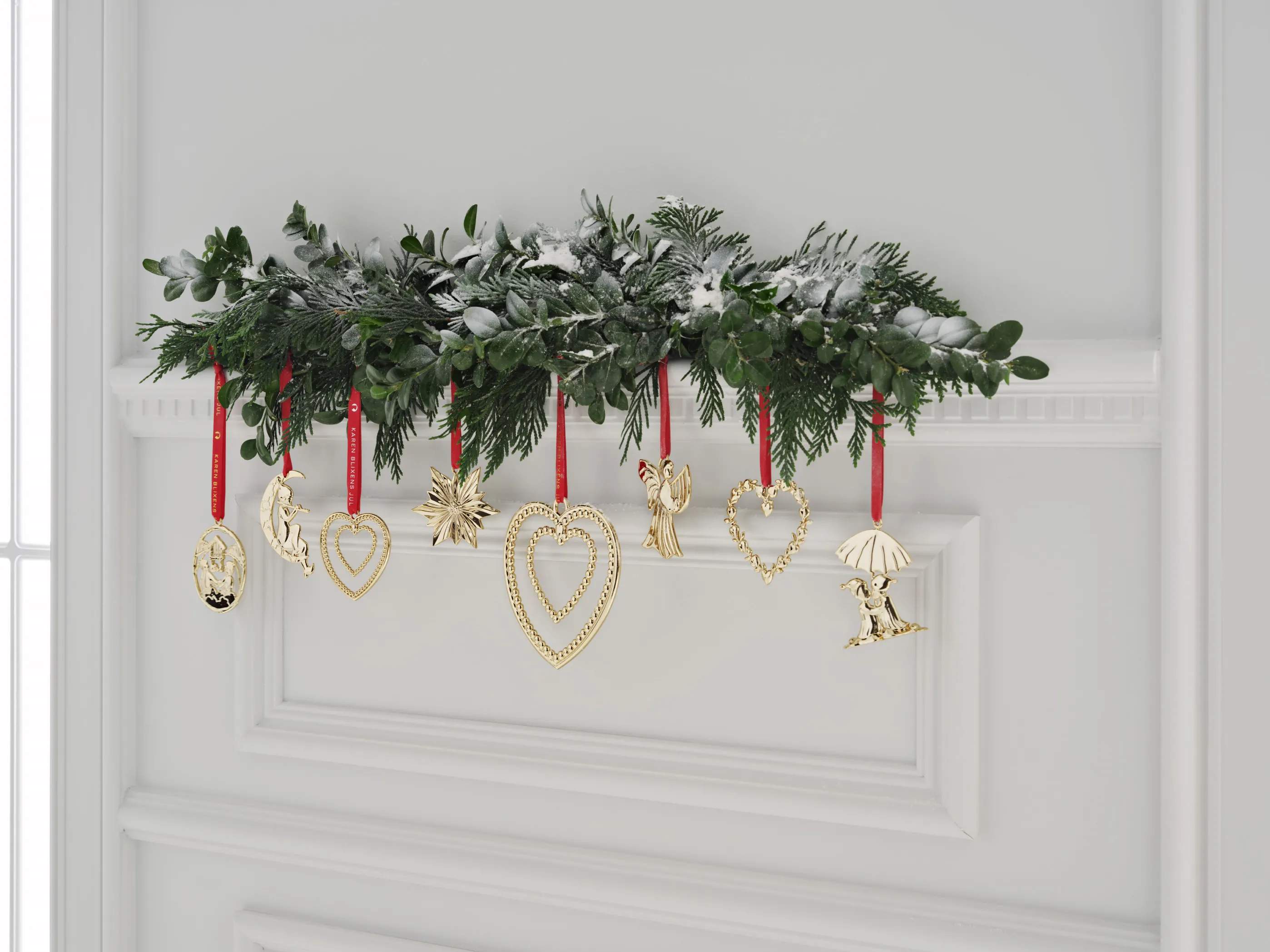 Rosendahl Juleophæng Karen Blixen Julepynt - Kuglehjerte i Forgyldt, 12 cm, 2