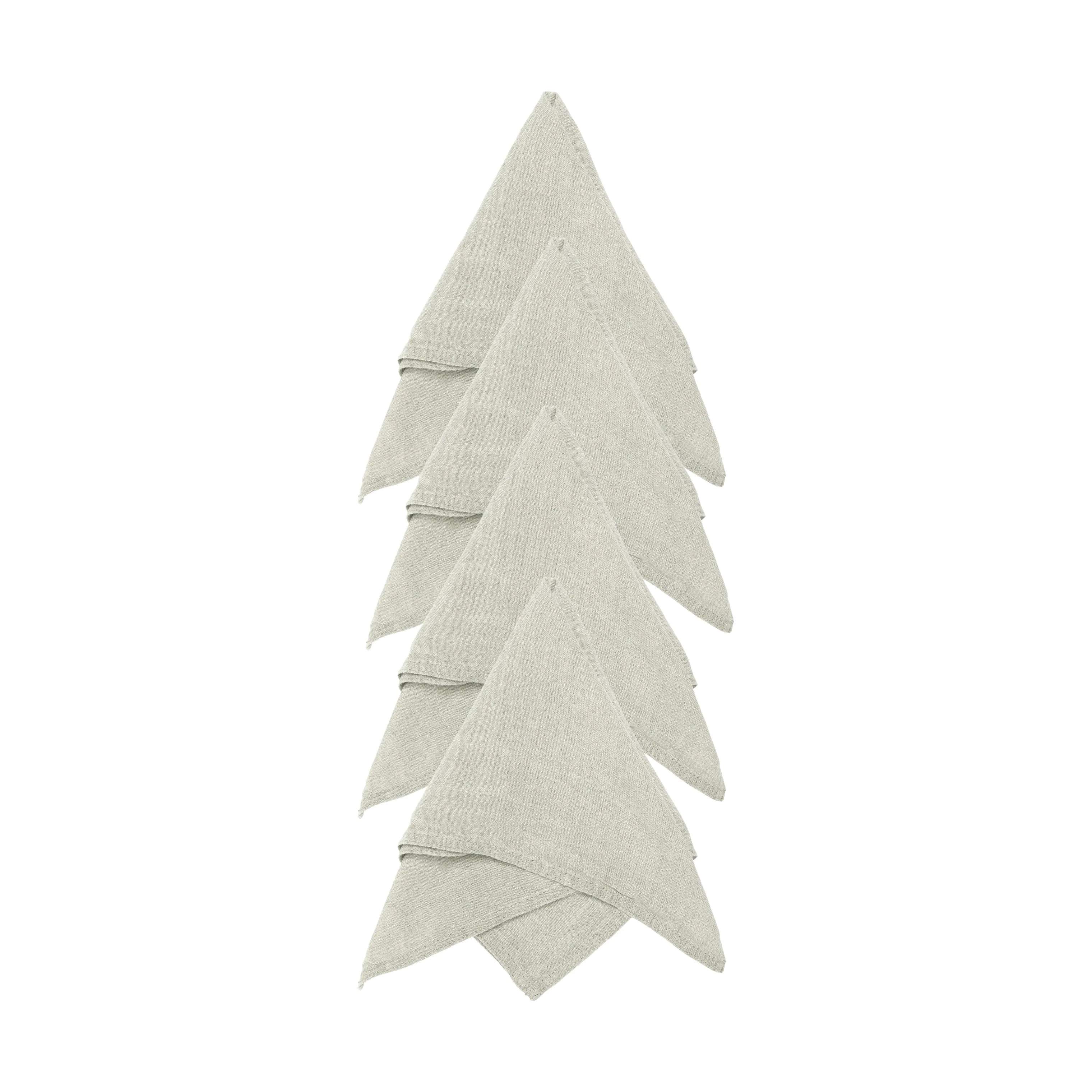 Svanefors Stofservietter Julie Mundserviet - 4 stk. i Beige/hvid, 1